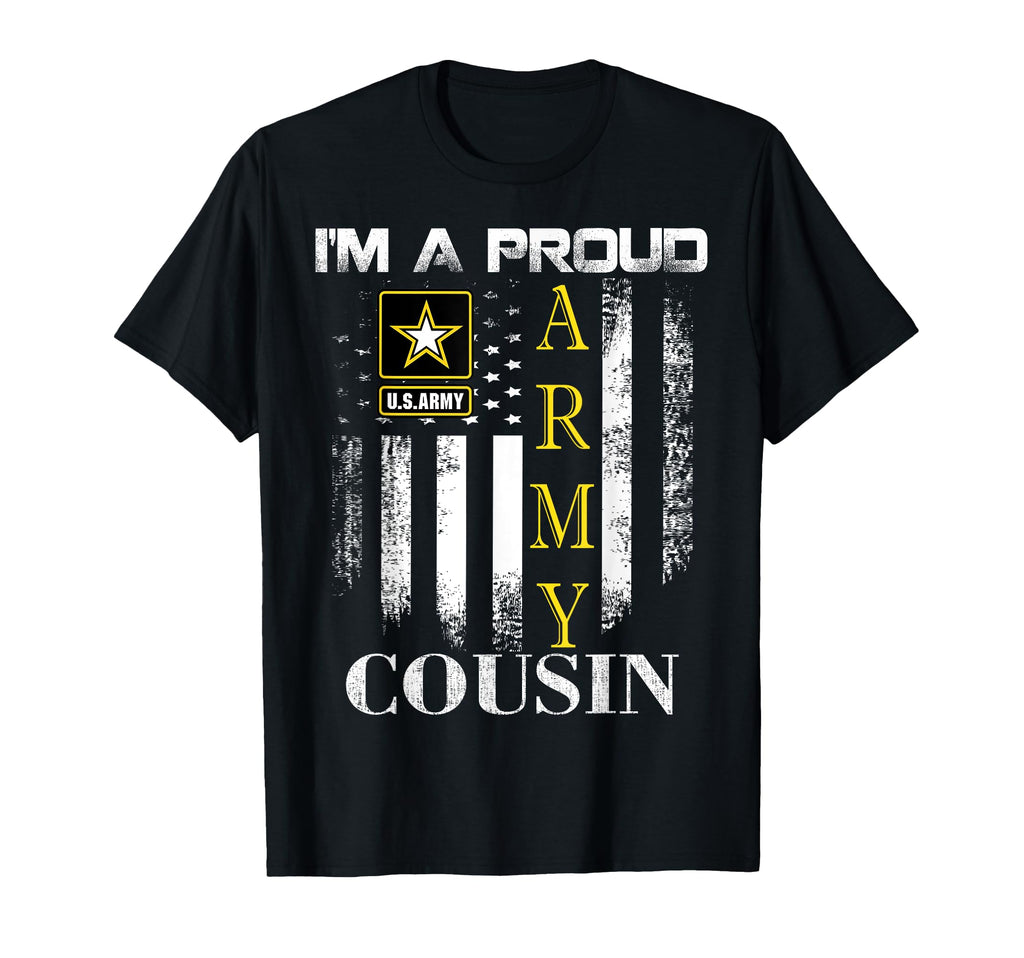 Im Proud Army Cousin American Flag Gift T-Shirt - Minimalist Print Unisex - T-Shirt, Sweatshirt, Hoodie