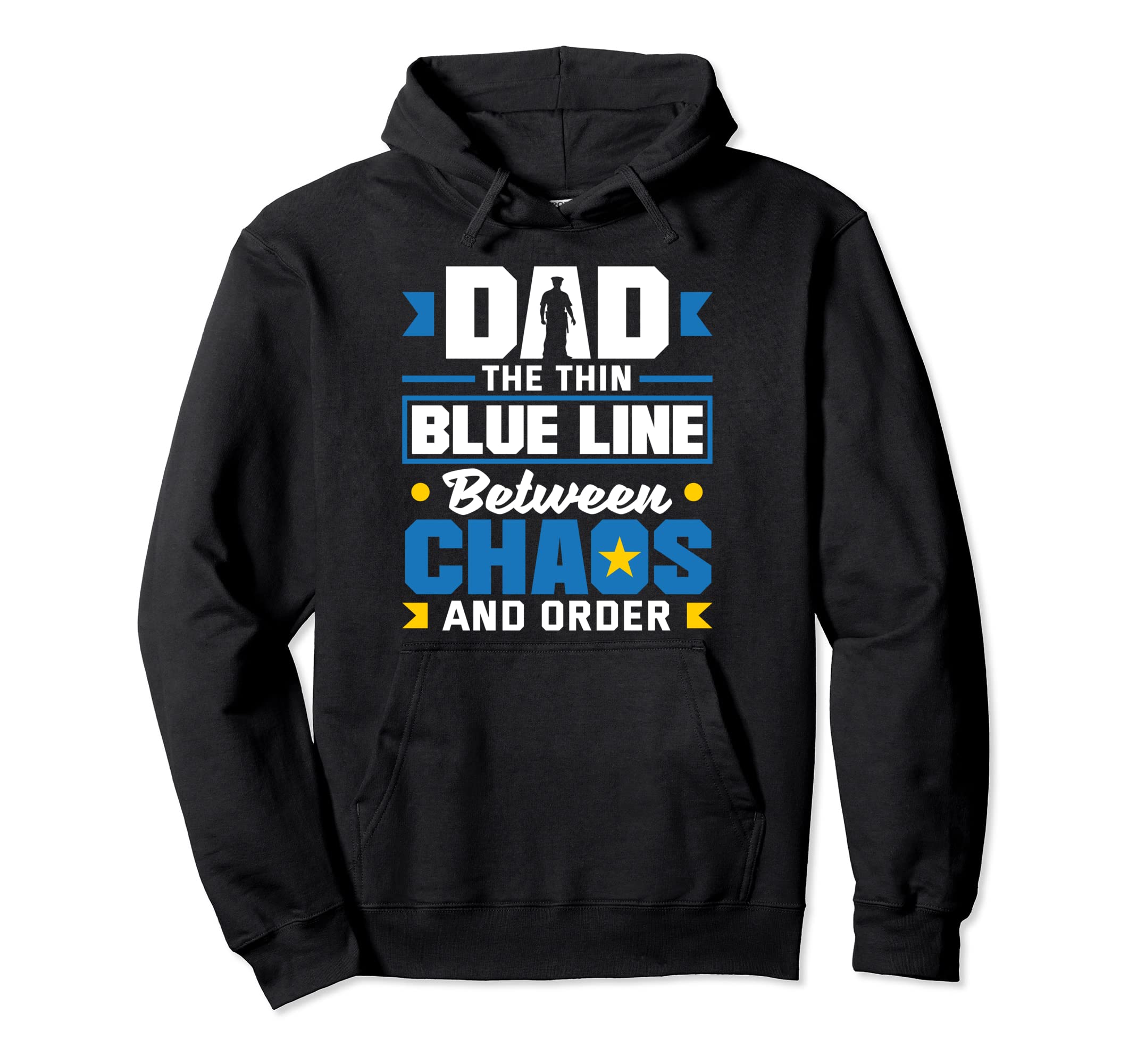 Dad Protector Fathers Day Policeman Hoodie - Fun Novelty Design for Adults - T-Shirt, Sweatshirt, Hoodie