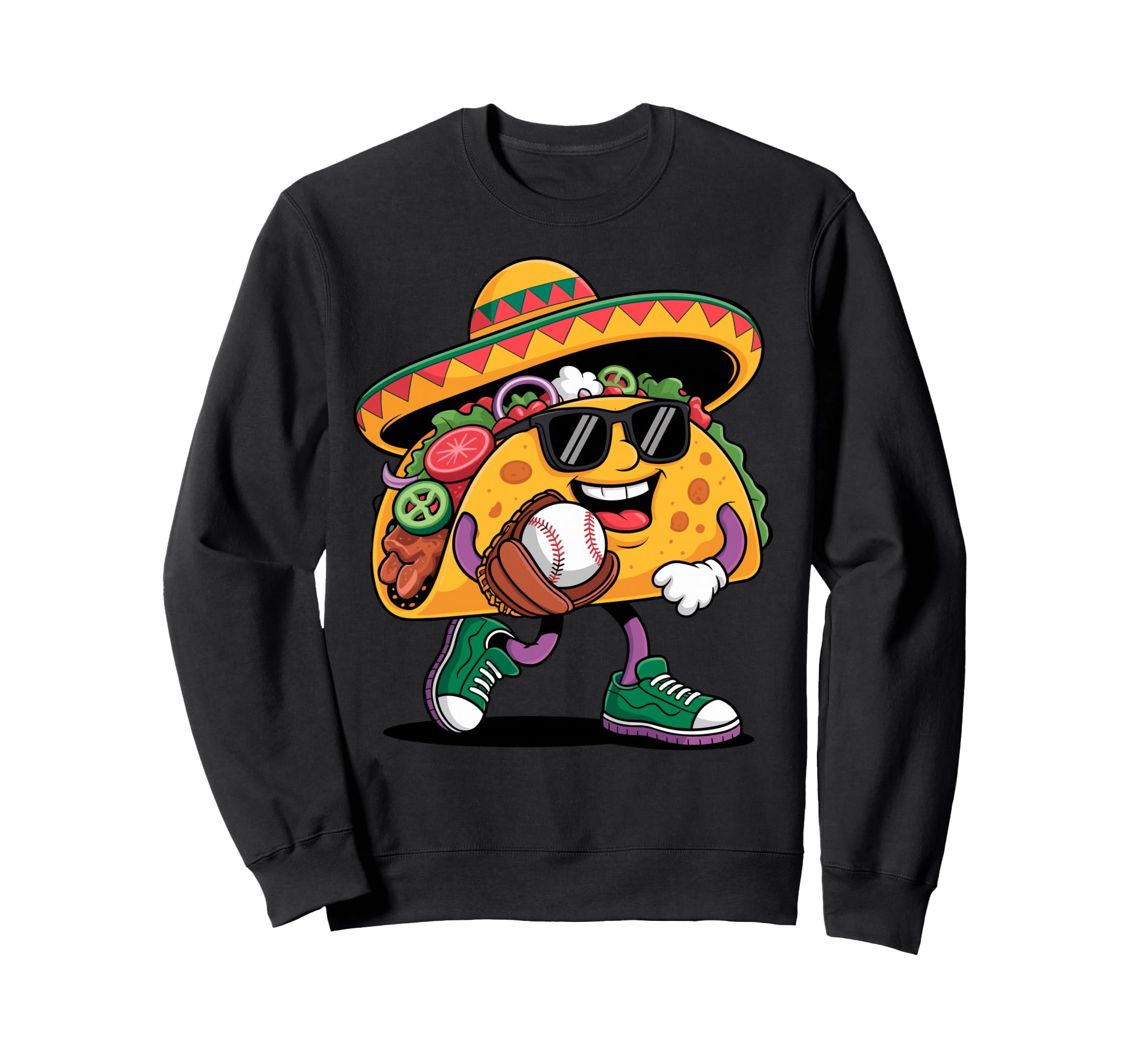 Funny Taco Baseball Player Coach Sweatshirt - Novelty Apparel Men Women - T-Shirt, Sweatshirt, Hoodie