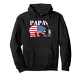 Papa Bear Funny American Usa Flag Hoodie - Graphic Print Unisex - T-Shirt, Sweatshirt, Hoodie