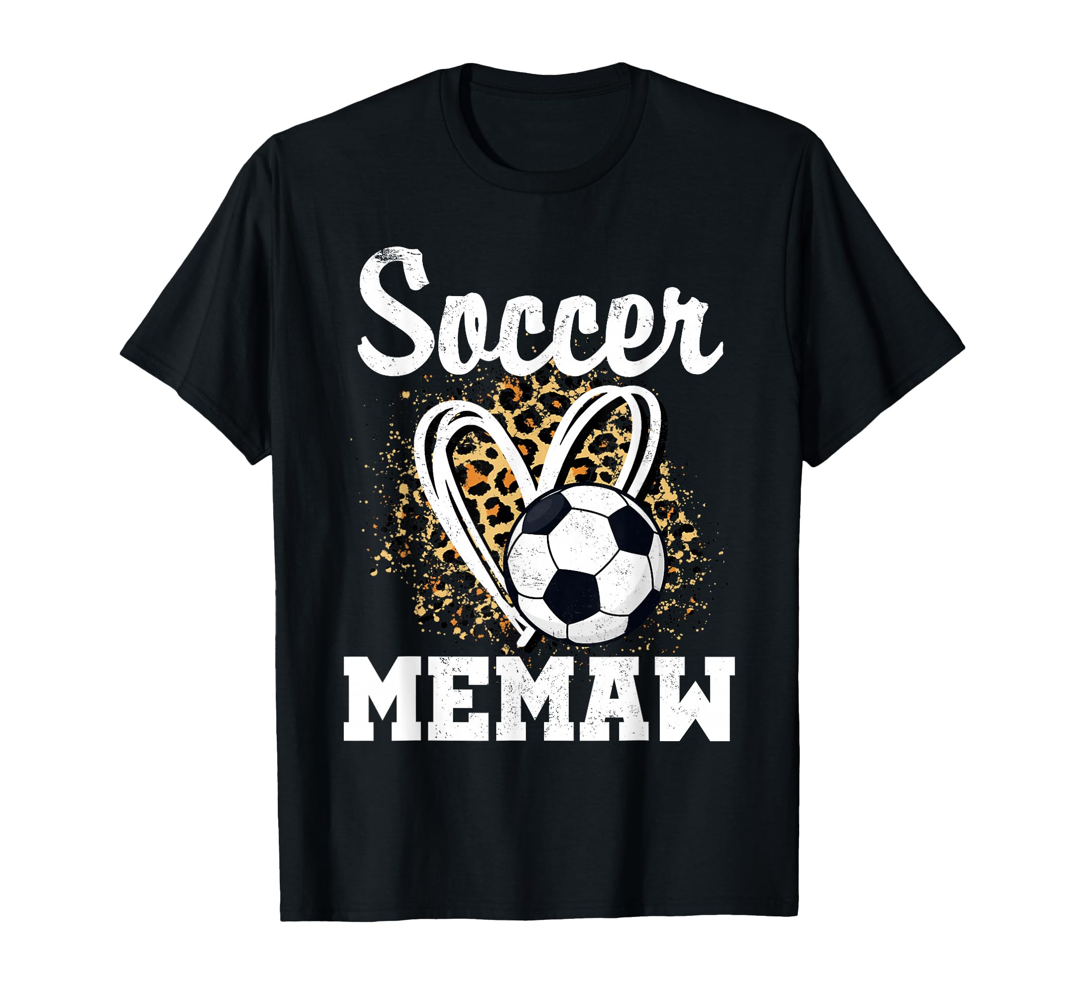 Soccer Memaw Leopard Heart Matching T-Shirt - Trendy Graphic Men Women - T-Shirt, Sweatshirt, Hoodie