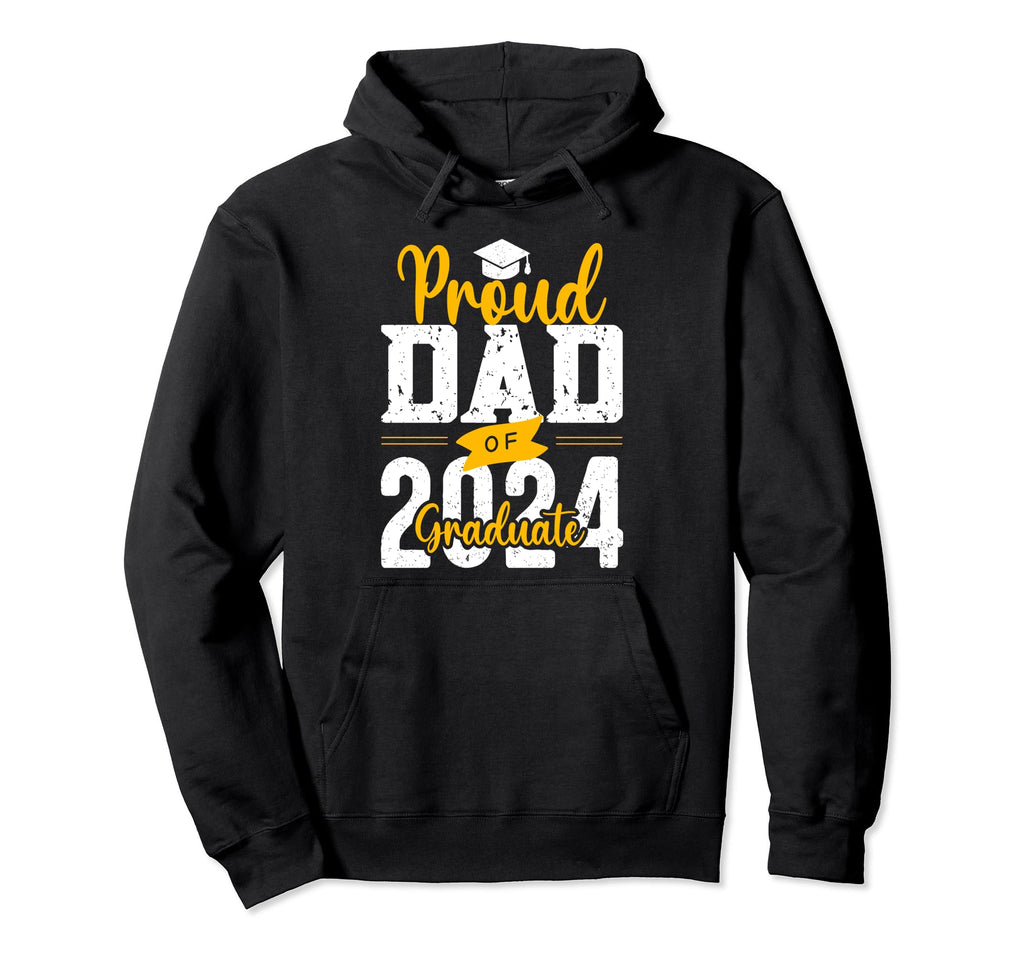 Proud Dad 2024 Graduate Hoodie - Minimalist Print Men Women - T-Shirt, Sweatshirt, Hoodie