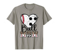 Ball Mom Heart Soccer Baseball Mom T-Shirt - Novelty Apparel Unisex - T-Shirt, Sweatshirt, Hoodie