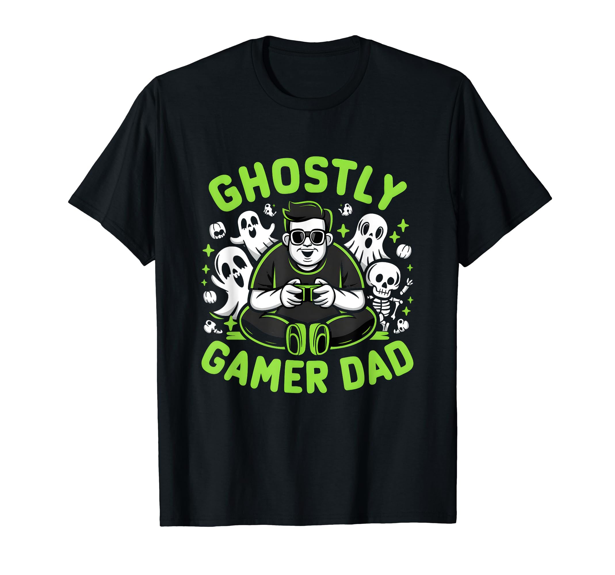 Halloween Ghostly Gamer Dad Spooky Sweatshirt - Trendy Graphic Men Women - T-Shirt, Sweatshirt, Hoodie