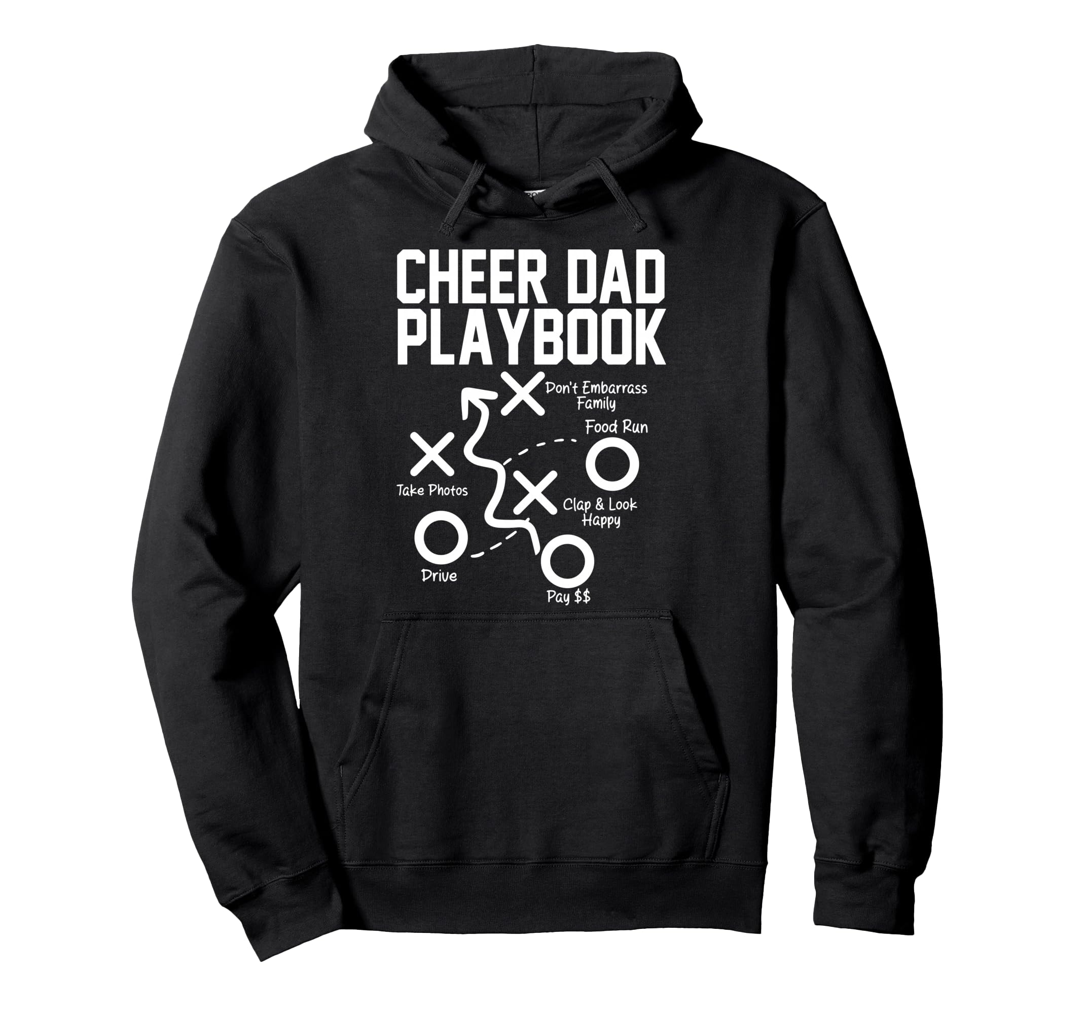 Cheer Dad Playbook Funny Hoodie - Custom Art Print for Adults - T-Shirt, Sweatshirt, Hoodie