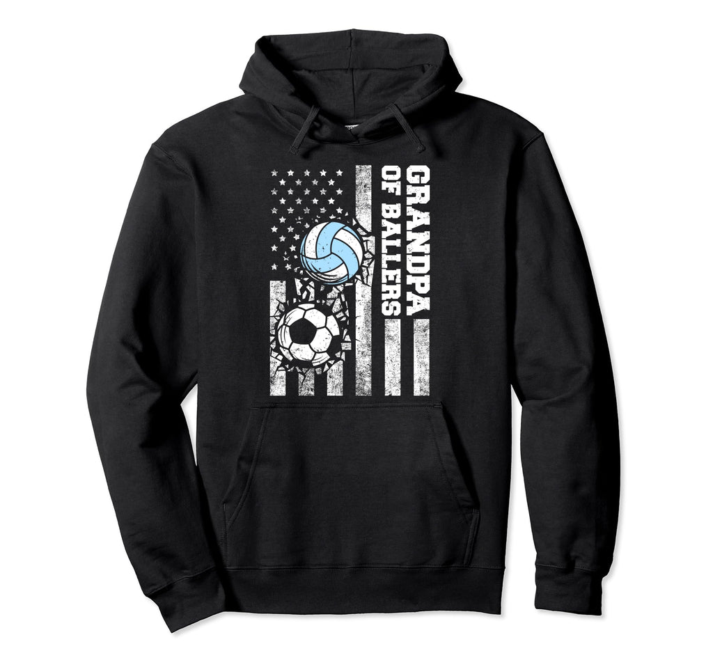 Grandpa Ballers Funny Usa Flag Soccer Hoodie - Aesthetic Graphic Men Women - T-Shirt, Sweatshirt, Hoodie