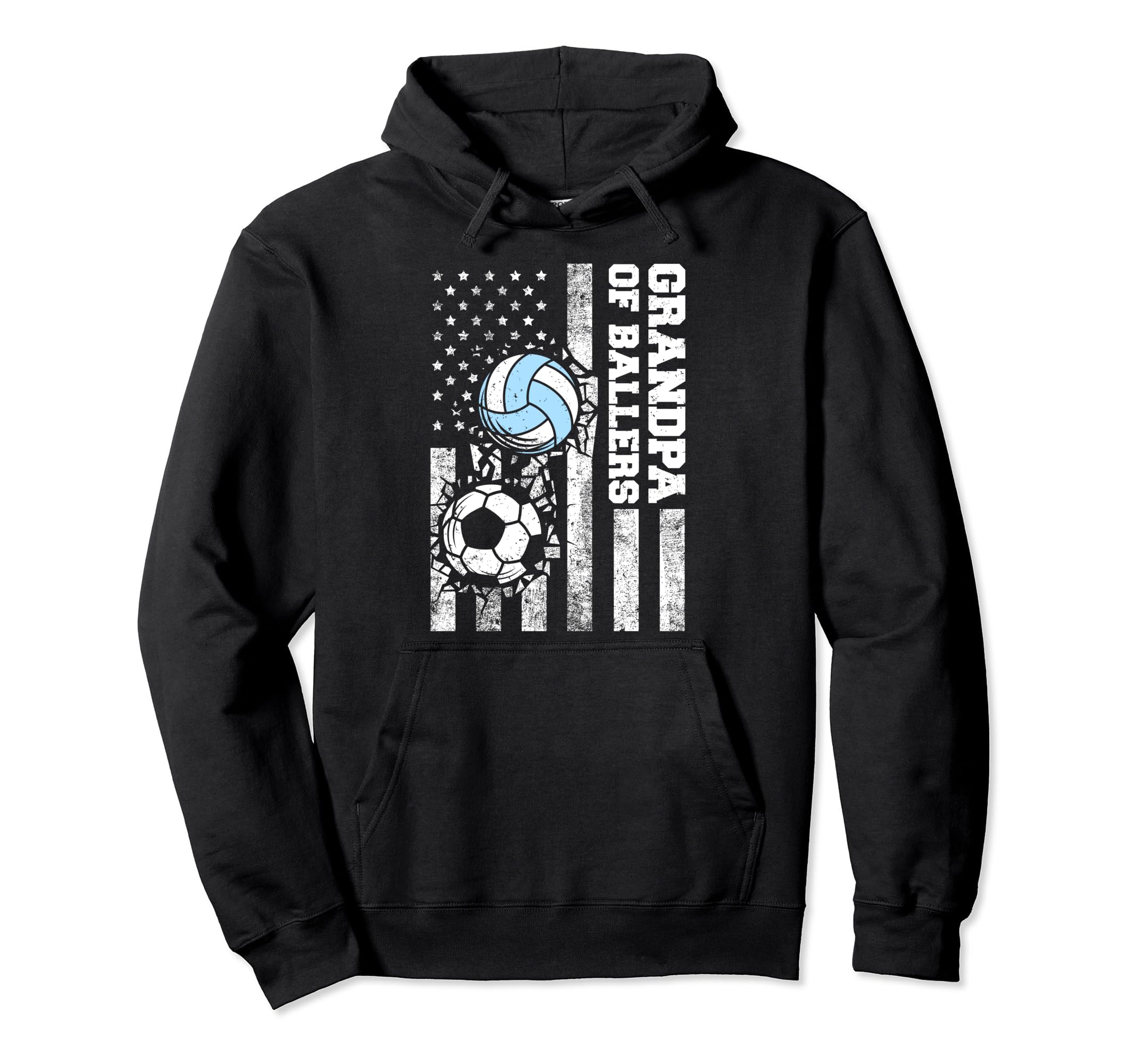 Grandpa Ballers Funny Usa Flag Soccer Hoodie - Aesthetic Graphic Men Women - T-Shirt, Sweatshirt, Hoodie