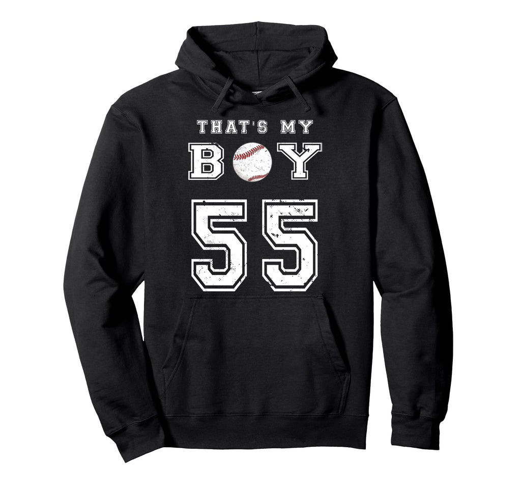 Thats My Baseball 55 Jersey Number Mom Hoodie - Streetwear Style Men Women - T-Shirt, Sweatshirt, Hoodie
