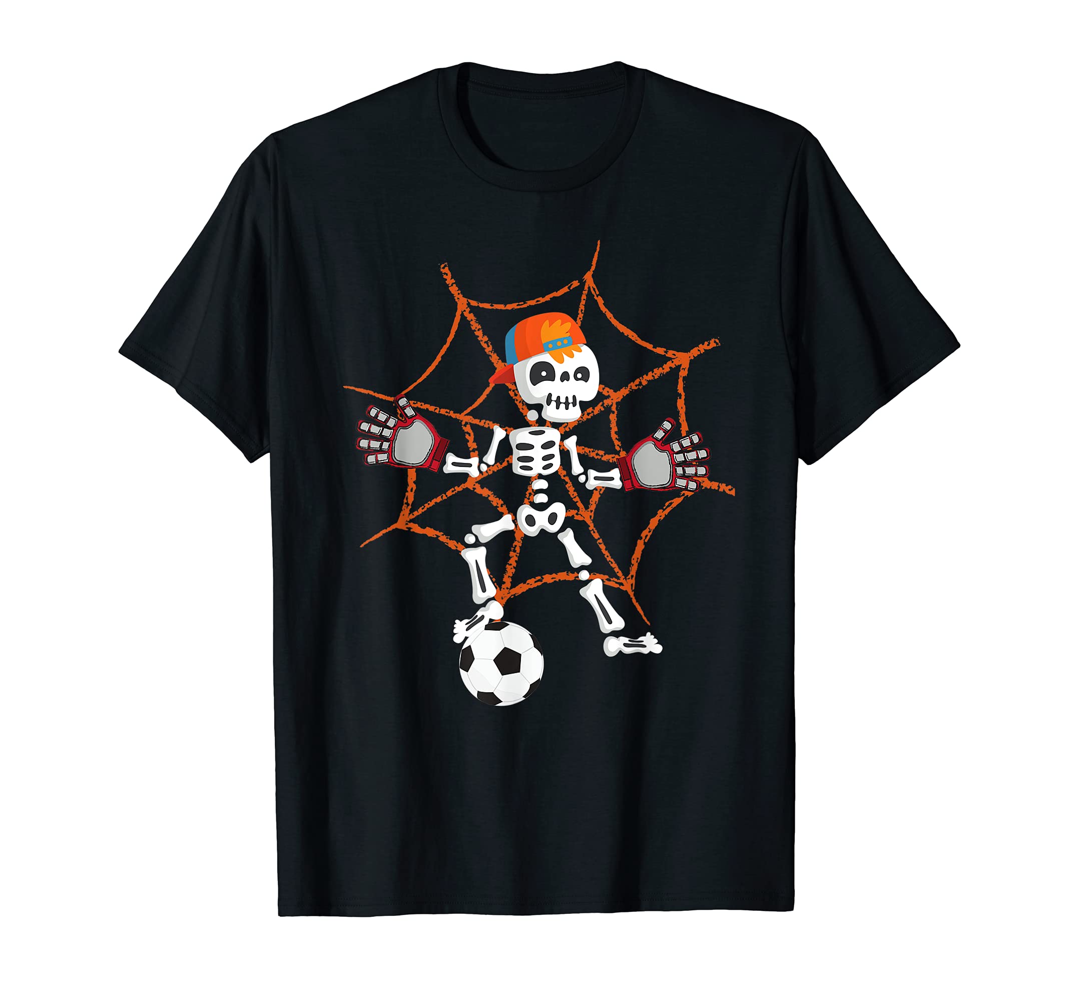 Goalkeeper Soccer Skeleton Halloween T-Shirt - Trendy Graphic Unisex - T-Shirt, Sweatshirt, Hoodie