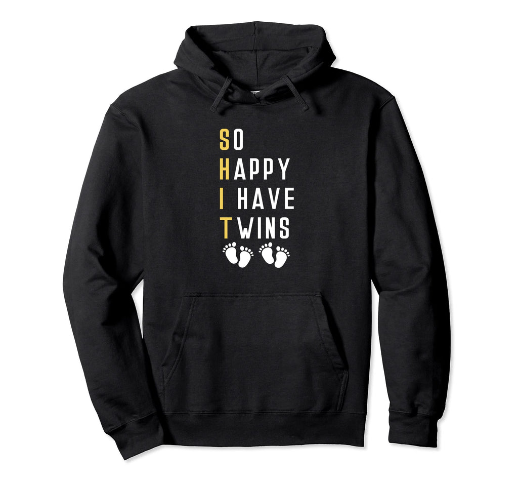 So Happy To Have Twins Dad 2 Two Hoodie - Unique Graphic for Adults - T-Shirt, Sweatshirt, Hoodie
