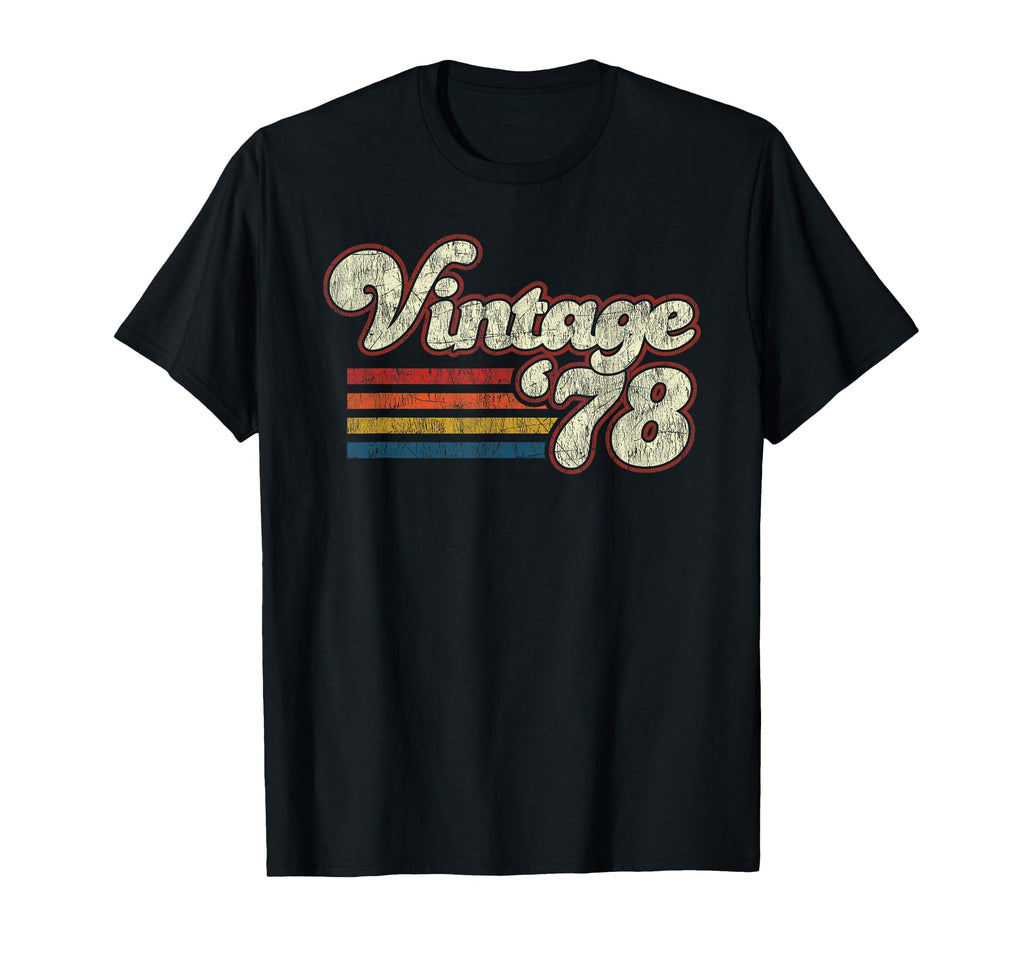 Birthday Tees 1978 Birthday Adults Black T-Shirt - Custom Art Print Unisex - T-Shirt, Sweatshirt, Hoodie