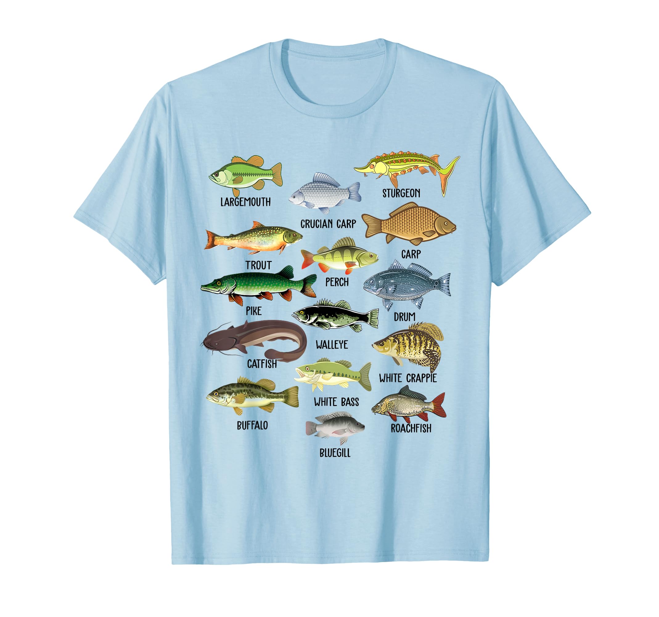 Fishing Type Freshwater Bass Fish Funny T-Shirt - Graphic Print Unisex - T-Shirt, Sweatshirt, Hoodie