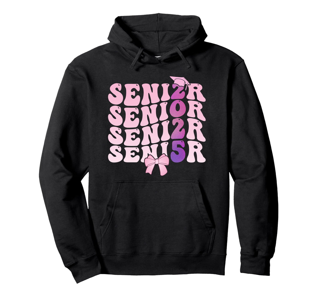Senior 2025 Class 2025 Coquette Bow Hoodie - Fun Novelty Design for Adults - T-Shirt, Sweatshirt, Hoodie