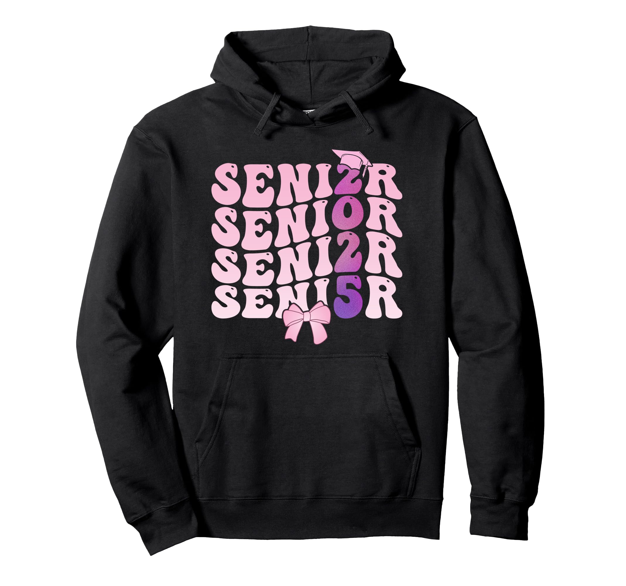 Senior 2025 Class 2025 Coquette Bow Hoodie - Fun Novelty Design for Adults - T-Shirt, Sweatshirt, Hoodie