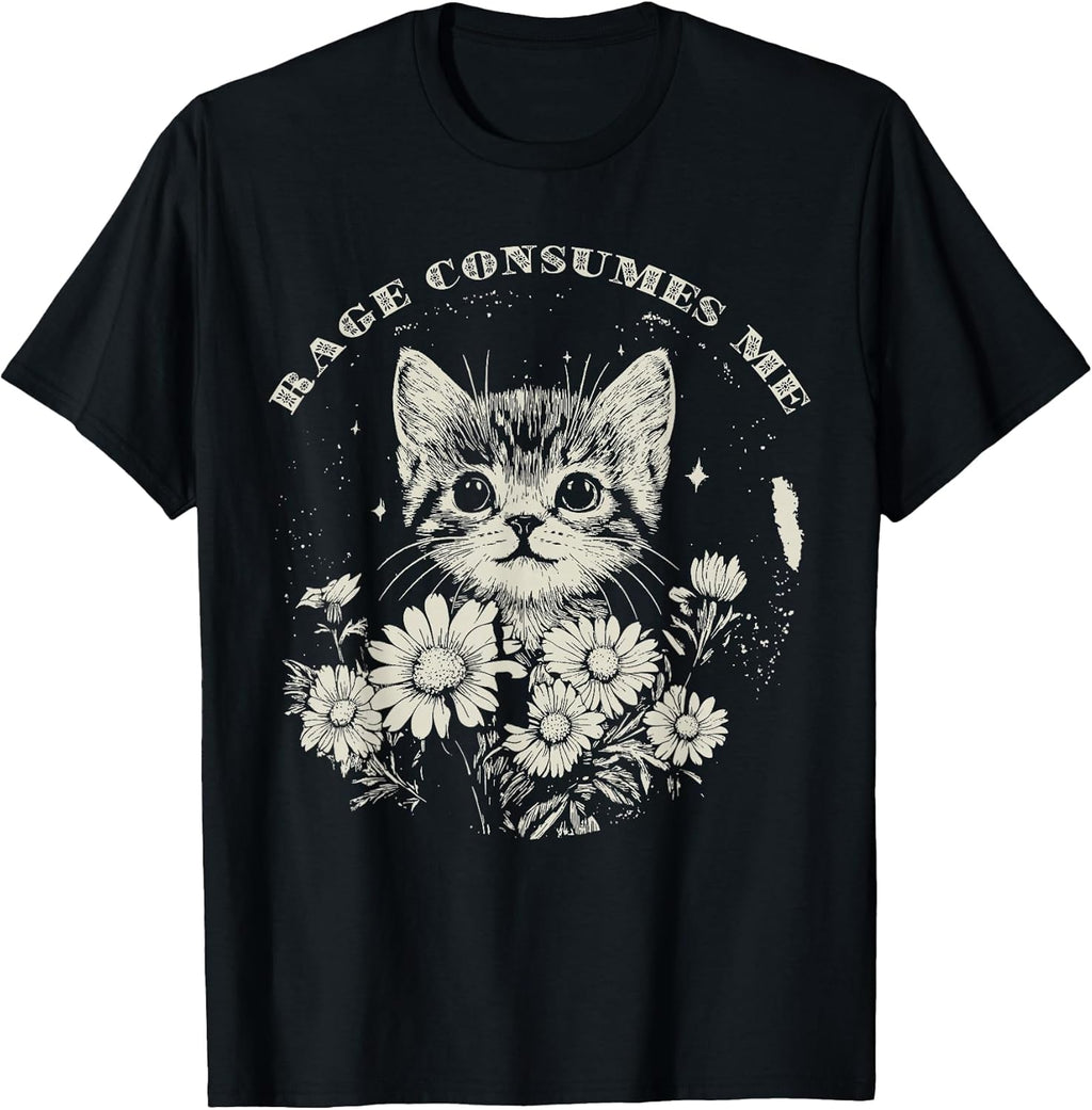 Cute Cat Rage Consumes Me Funny Sarcastic Kitten - Adult & Kids T-Shirts, Sweatshirts & Hoodies apparel design preview 1