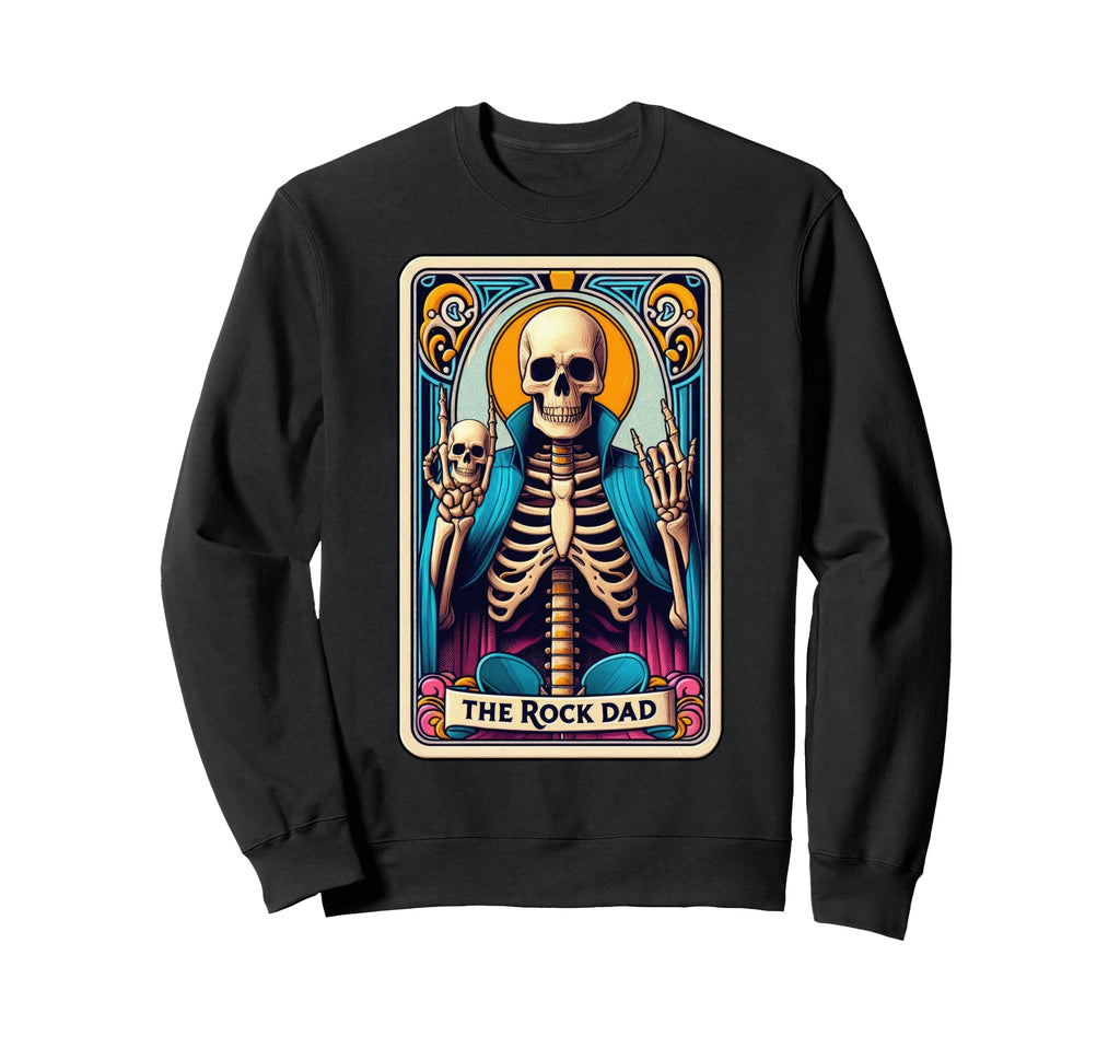 Rock Band Dad Tarot Card Skeleton Sweatshirt - Graphic Print Unisex - T-Shirt, Sweatshirt, Hoodie