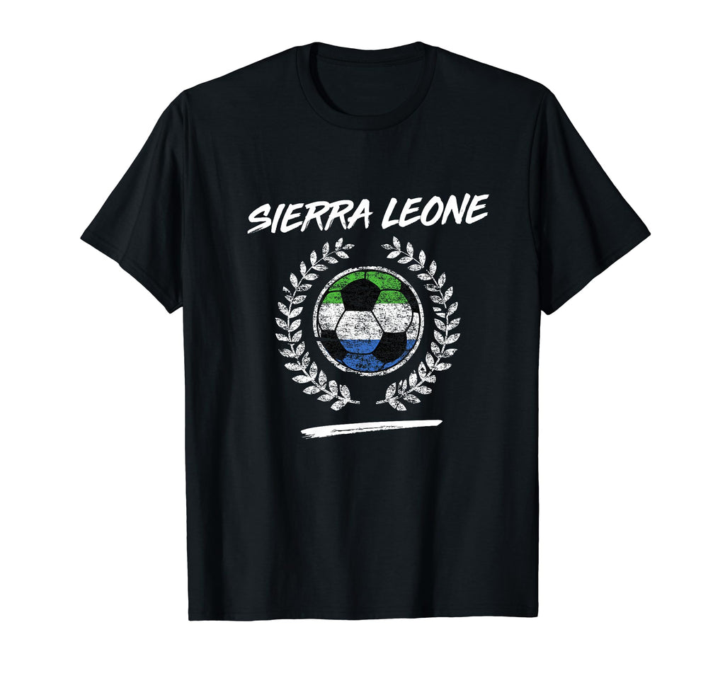 Sierra Leone Flag Soccer Team Football T-Shirt - Novelty Apparel Unisex - T-Shirt, Sweatshirt, Hoodie
