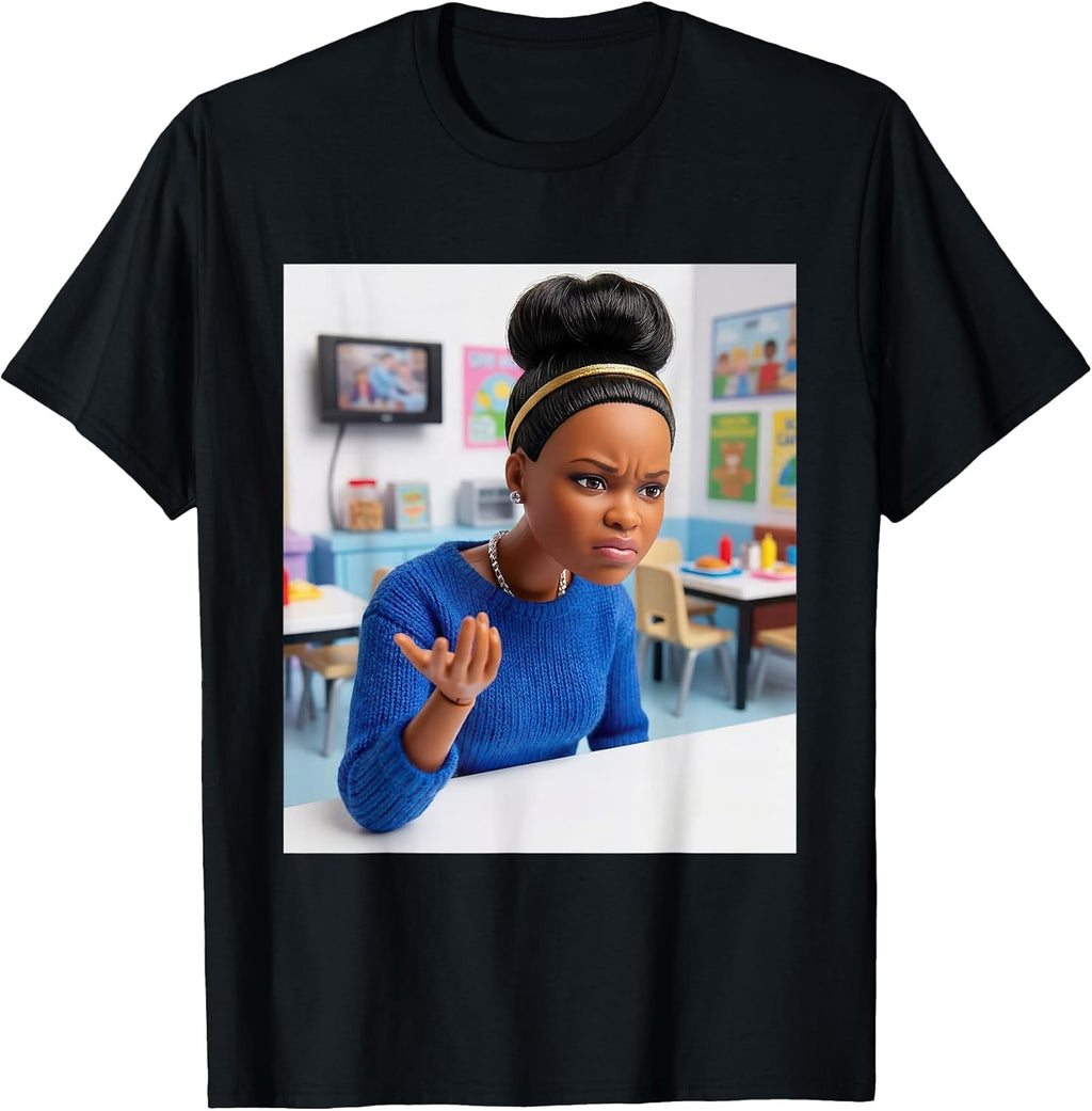 Black Doll Disgusted face Meme Funny African Gen Z - Adult & Kids T-Shirts, Sweatshirts & Hoodies apparel design preview 1