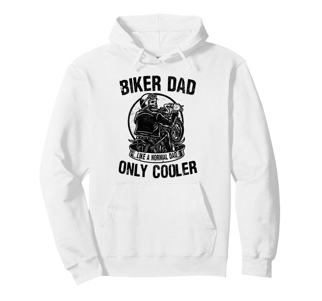Biker Dad Fathers Day Motorcycle Hoodie - Minimalist Print for Adults - T-Shirt, Sweatshirt, Hoodie