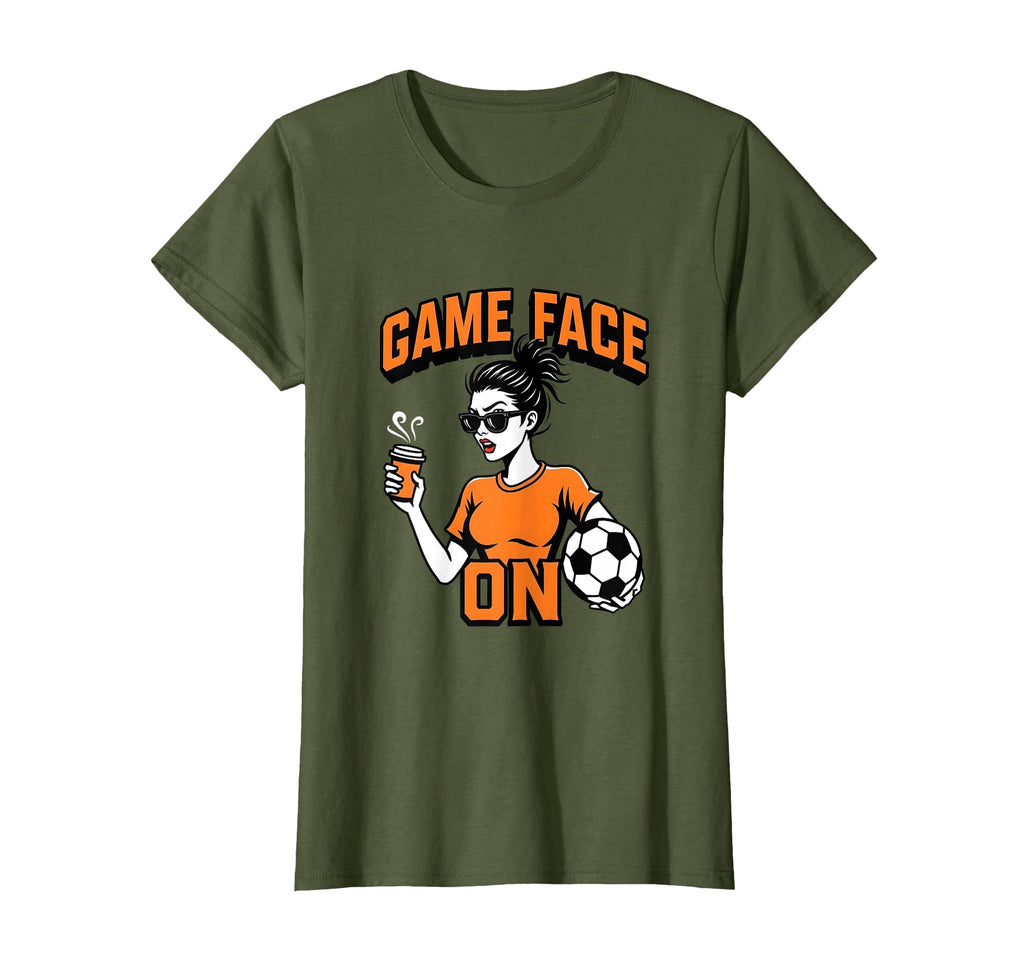 Game Face Proud Soccer Mom T-Shirt - Fun Novelty Design Unisex - T-Shirt, Sweatshirt, Hoodie