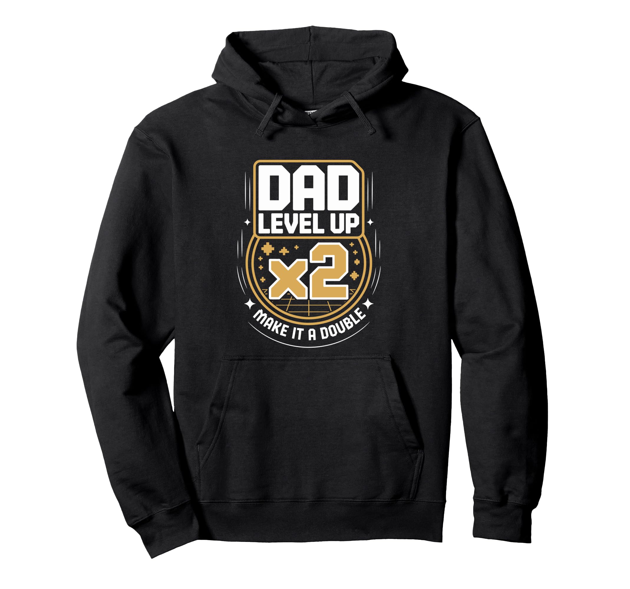 Dad Level Up X2 Funny Gamer Twin Dad Hoodie - Minimalist Print Men Women - T-Shirt, Sweatshirt, Hoodie