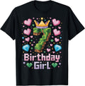 7th Birthday Girl Gaming Pixel Number Party 7 Year - Adult & Kids T-Shirts, Sweatshirts & Hoodies apparel design preview 1