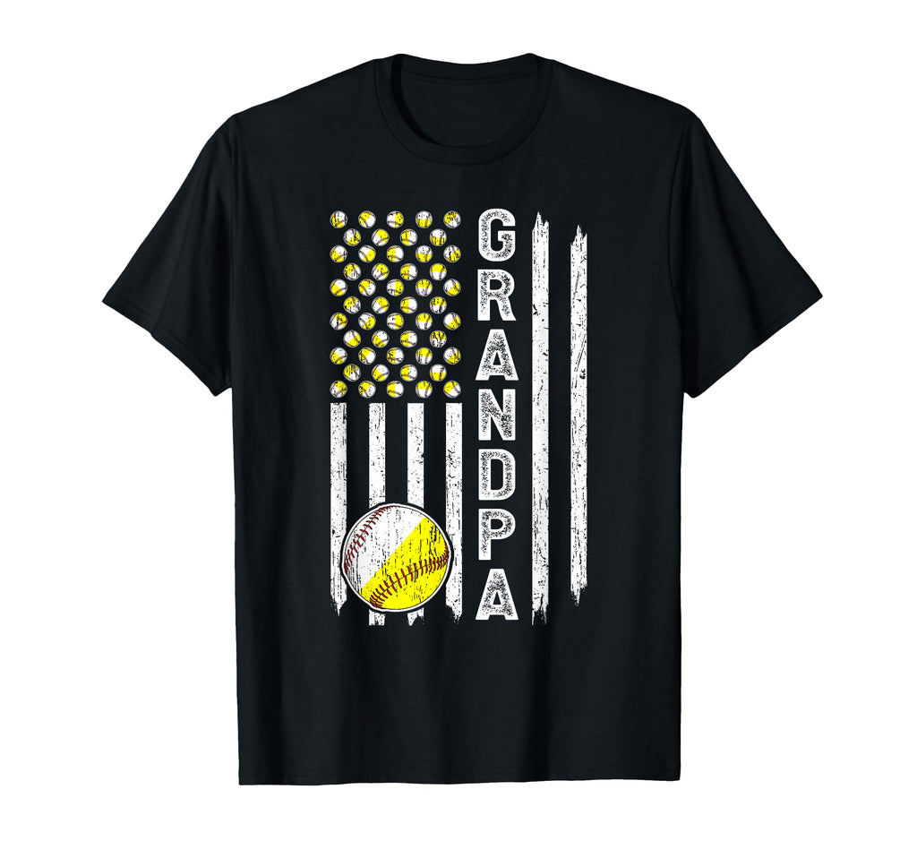 Grandpa American Flag Softball T-Shirt - Streetwear Style for Adults - T-Shirt, Sweatshirt, Hoodie