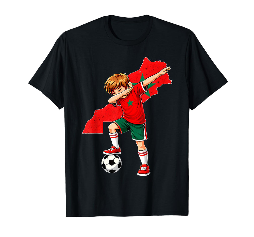Dabbing Soccer Morocco Jersey T-Shirt - Minimalist Print for Adults - T-Shirt, Sweatshirt, Hoodie