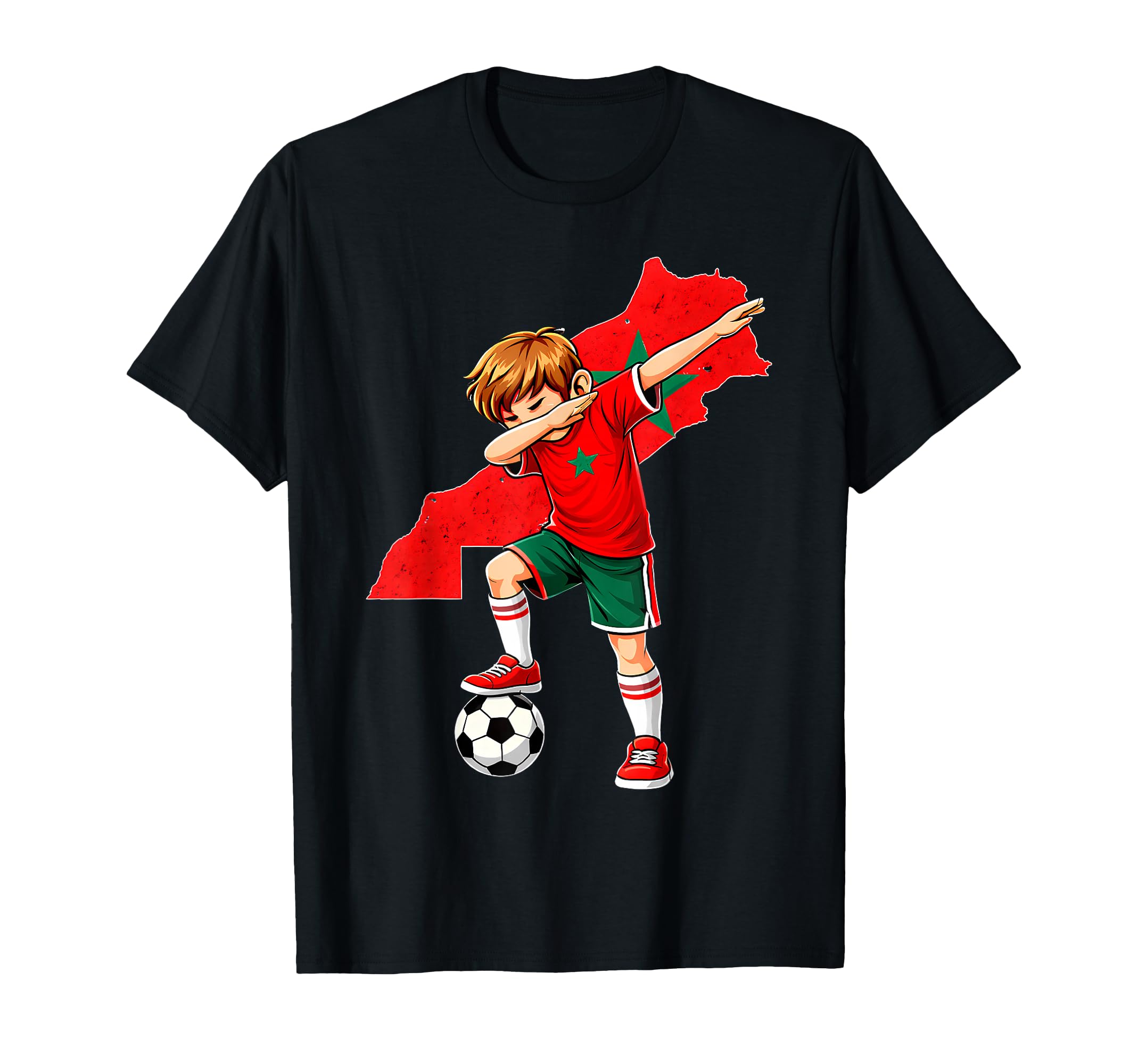 Dabbing Soccer Morocco Jersey T-Shirt - Minimalist Print for Adults - T-Shirt, Sweatshirt, Hoodie