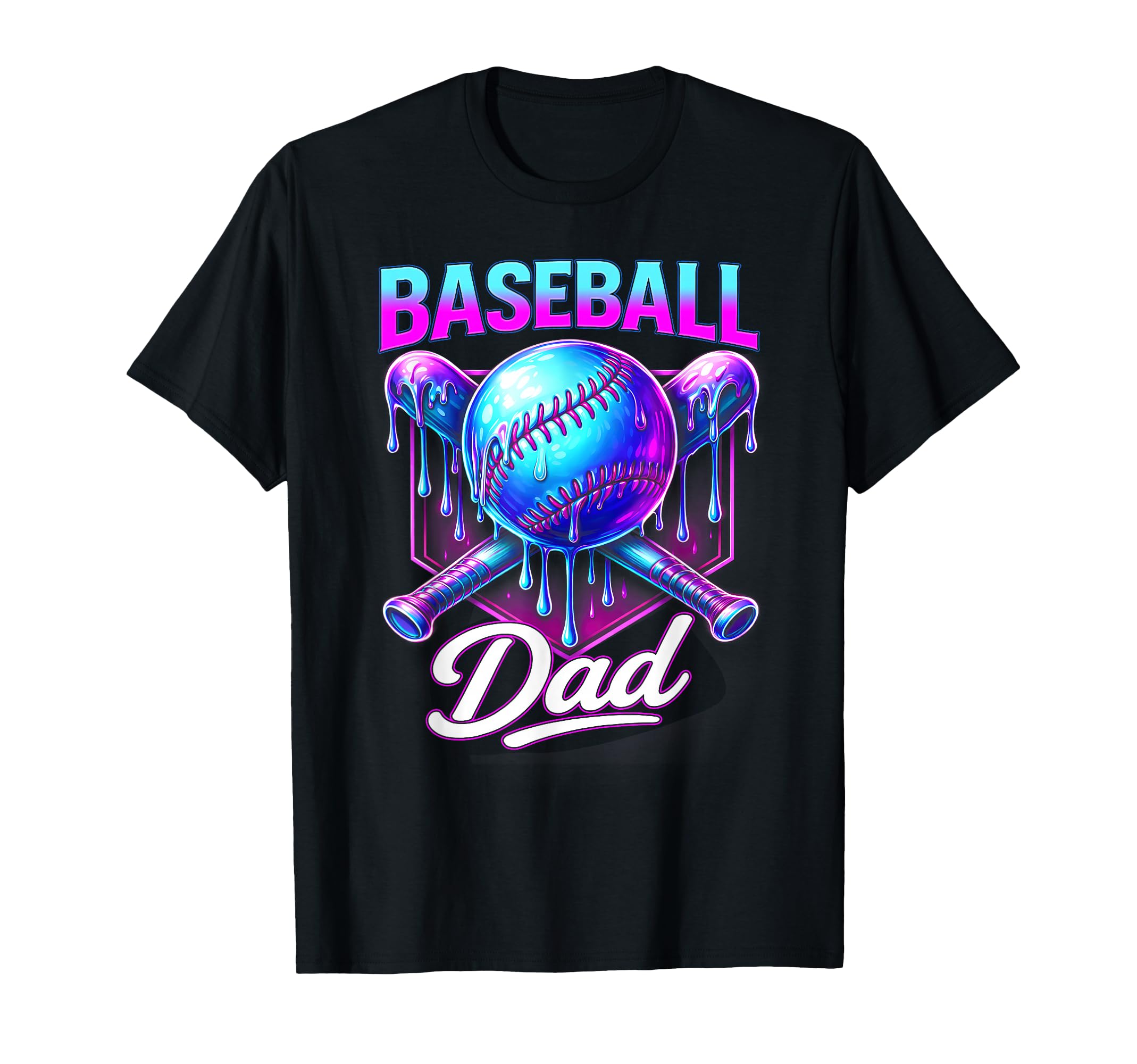 Baseball Dad Ice Cream Drip Theme T-Shirt - Trendy Graphic for Adults - T-Shirt, Sweatshirt, Hoodie