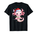 Axolotl Santa Hat Lights Japanese T-Shirt - Streetwear Style for Adults - T-Shirt, Sweatshirt, Hoodie