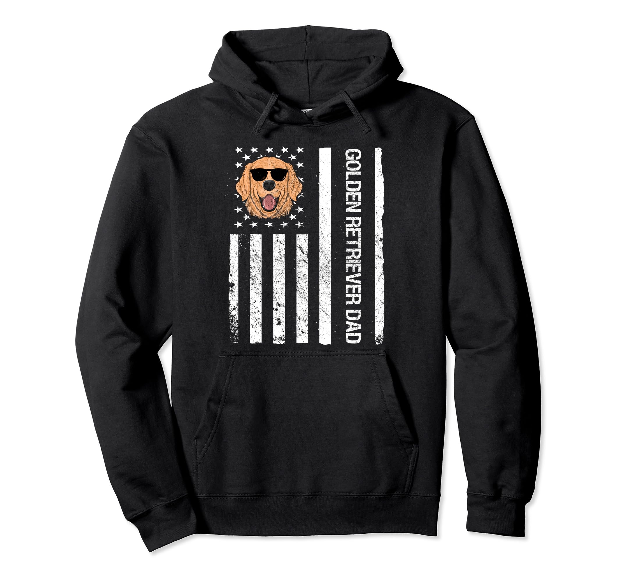 Golden Retriever Dad Usa Flag Golden Hoodie - Streetwear Style Men Women - T-Shirt, Sweatshirt, Hoodie