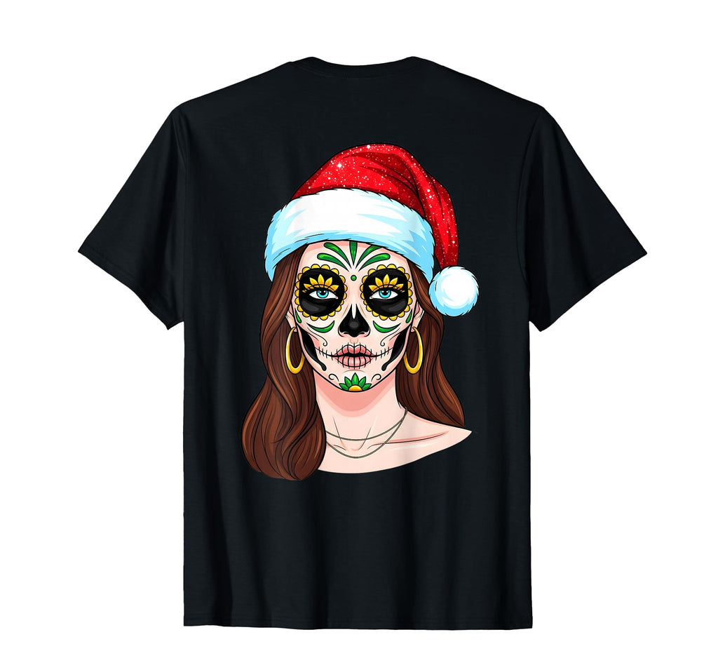 Merry Skull Art Santa Hat Festive Dad T-Shirt - Minimalist Print for Adults - T-Shirt, Sweatshirt, Hoodie