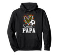 Soccer Papa Leopard Heart Colorful Hoodie - Graphic Print Unisex - T-Shirt, Sweatshirt, Hoodie
