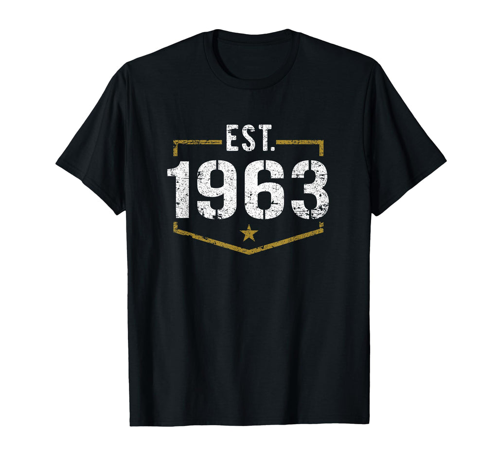 Est 1963 Established 1963 Birthday T-Shirt - Fun Novelty Design Men Women - T-Shirt, Sweatshirt, Hoodie