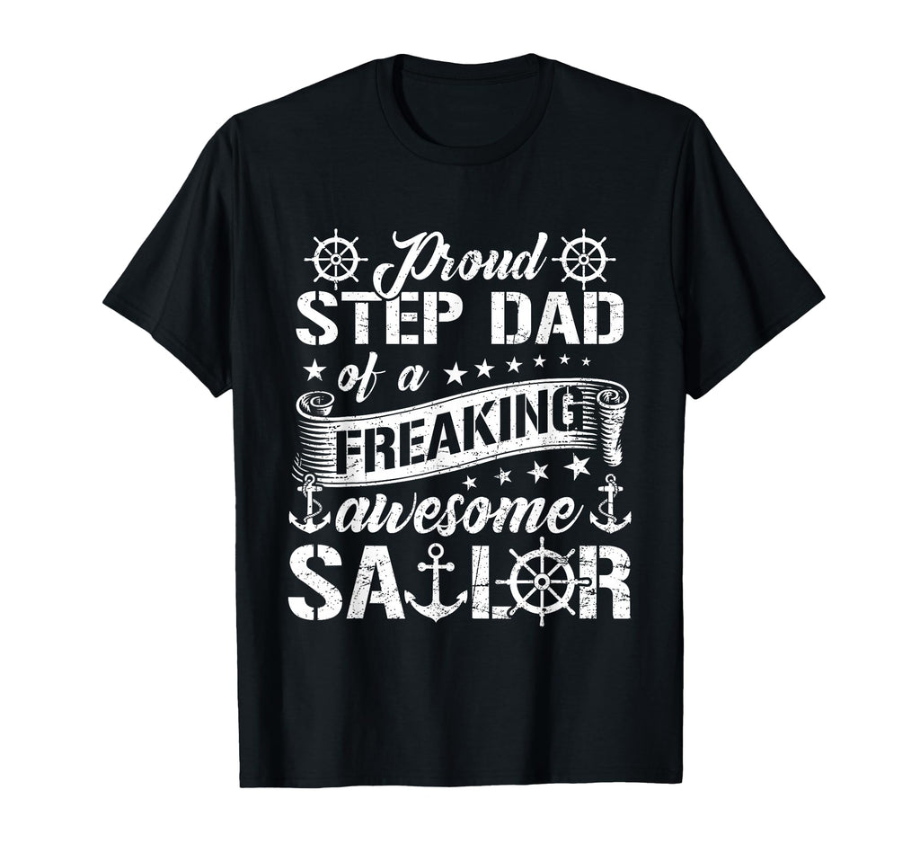 Proud Step Dad Freaking Awesome T-Shirt - Minimalist Print for Adults - T-Shirt, Sweatshirt, Hoodie