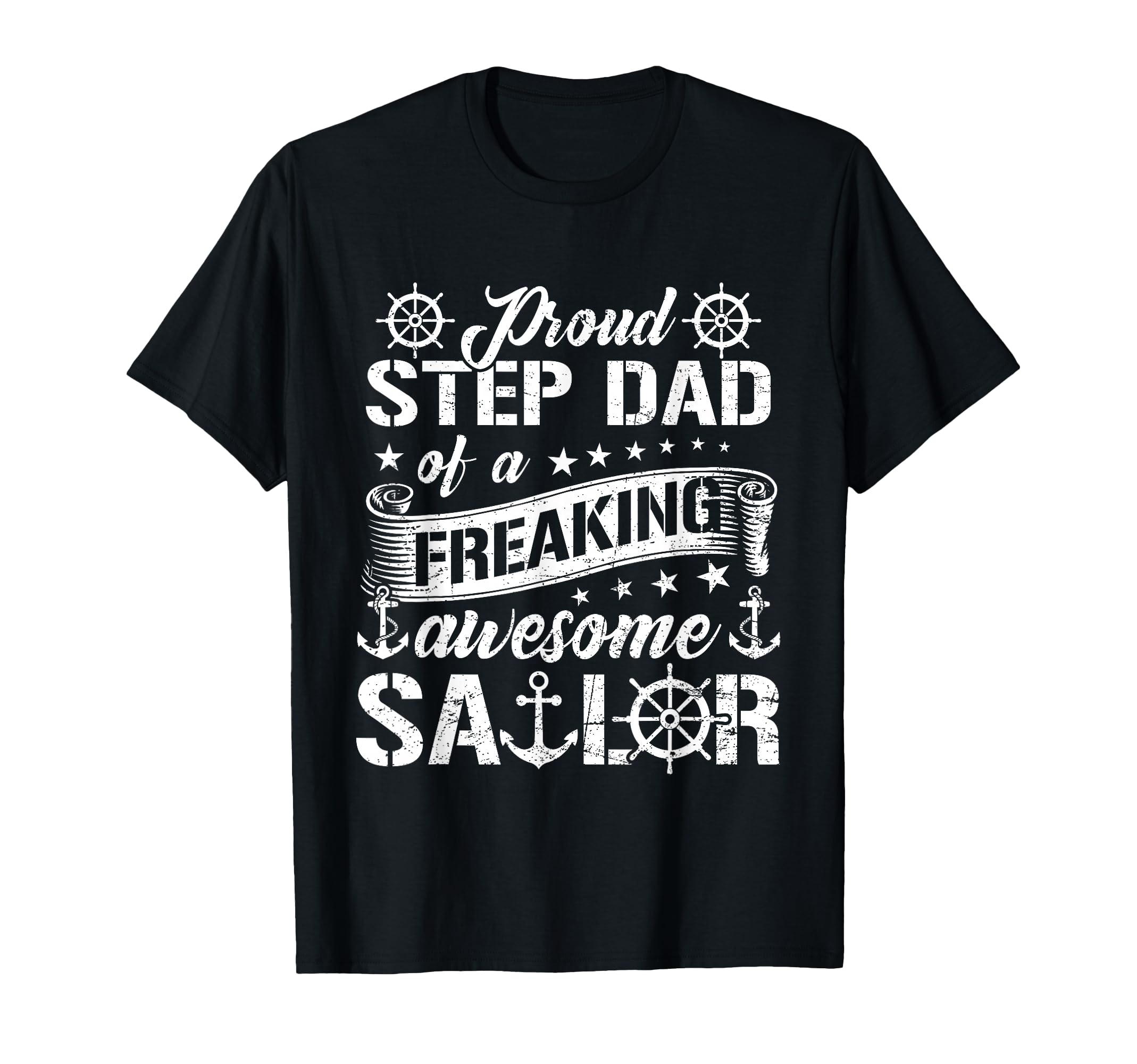 Proud Step Dad Freaking Awesome T-Shirt - Minimalist Print for Adults - T-Shirt, Sweatshirt, Hoodie