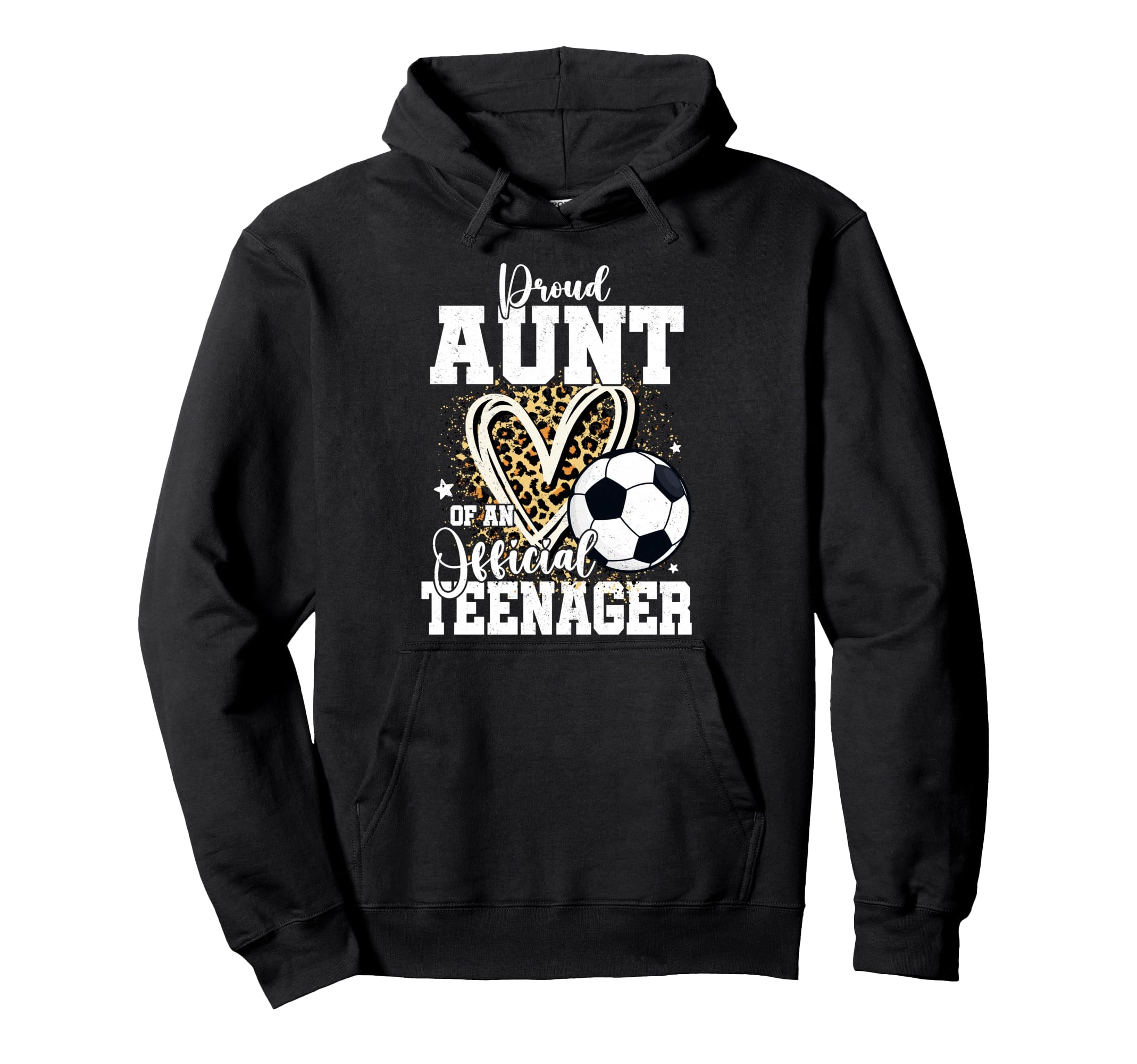 Proud Aunt Teenager 13Th Birthday Soccer Hoodie - Graphic Print for Adults - T-Shirt, Sweatshirt, Hoodie