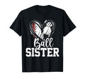 Ball Sister Heart Baseball Soccer Ball Hoodie - Unique Graphic for Adults - T-Shirt, Sweatshirt, Hoodie