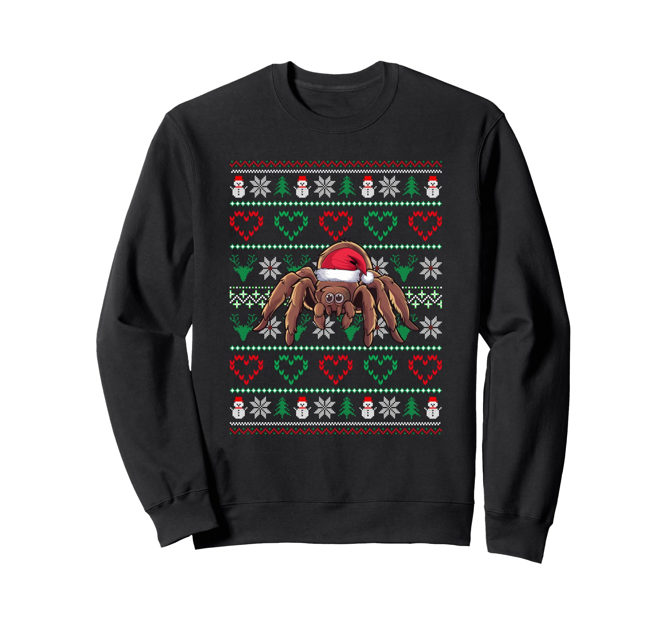 Ugly Tarantula Wearing Santa Hat Sweatshirt - Custom Art Print Men Women - T-Shirt, Sweatshirt, Hoodie
