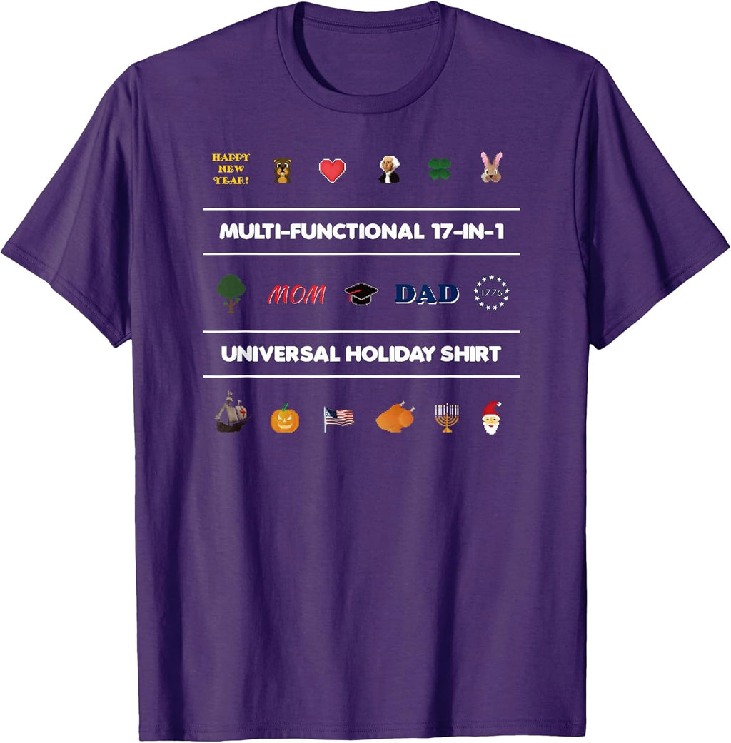 17-IN-1 UNIVERSAL HOLIDAY Pixel Art - Adult & Kids T-Shirts, Sweatshirts & Hoodies apparel design preview 1
