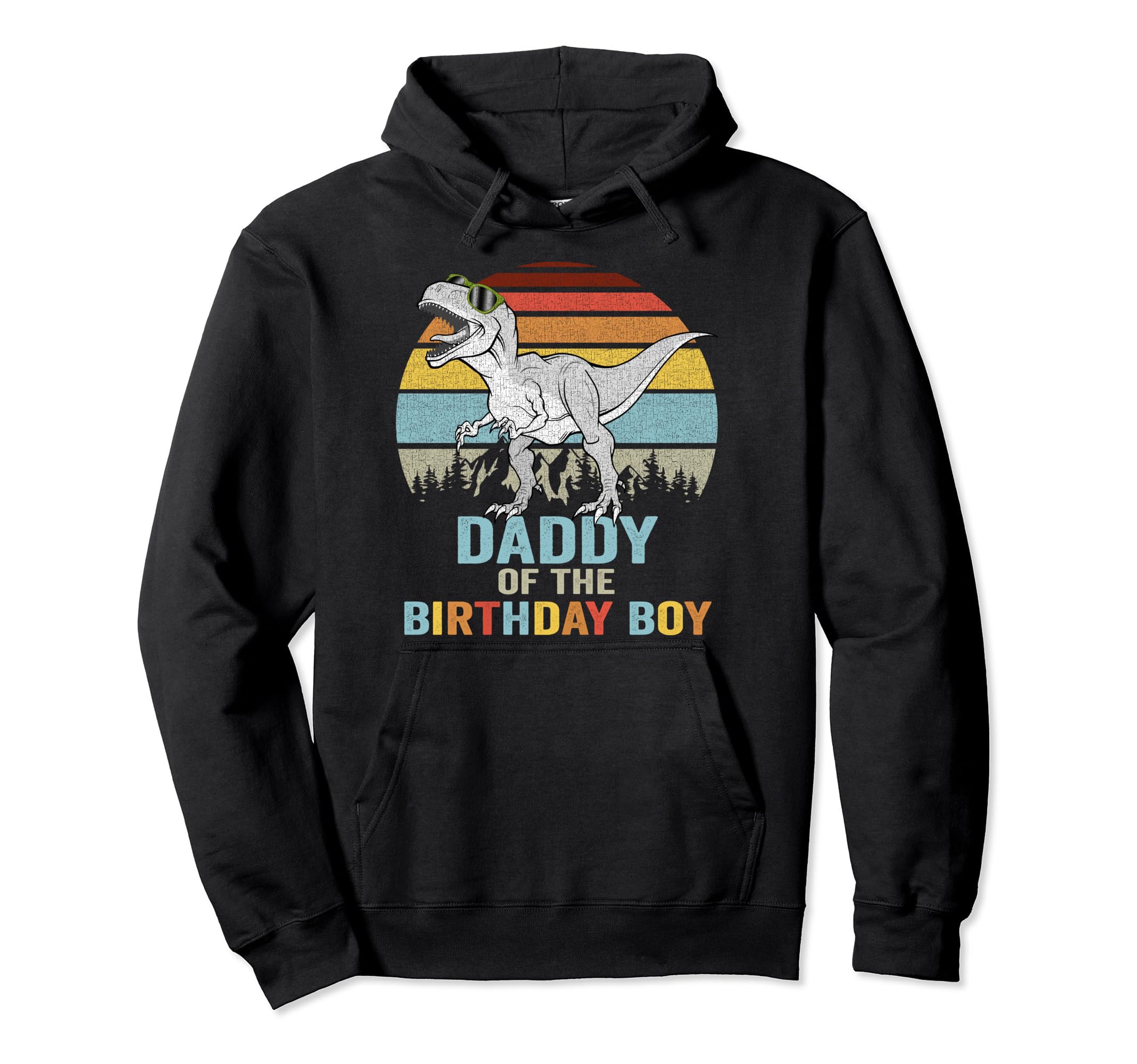 Daddy Dinosaur Birthday Dad T Rex Family Hoodie - Minimalist Print Unisex - T-Shirt, Sweatshirt, Hoodie