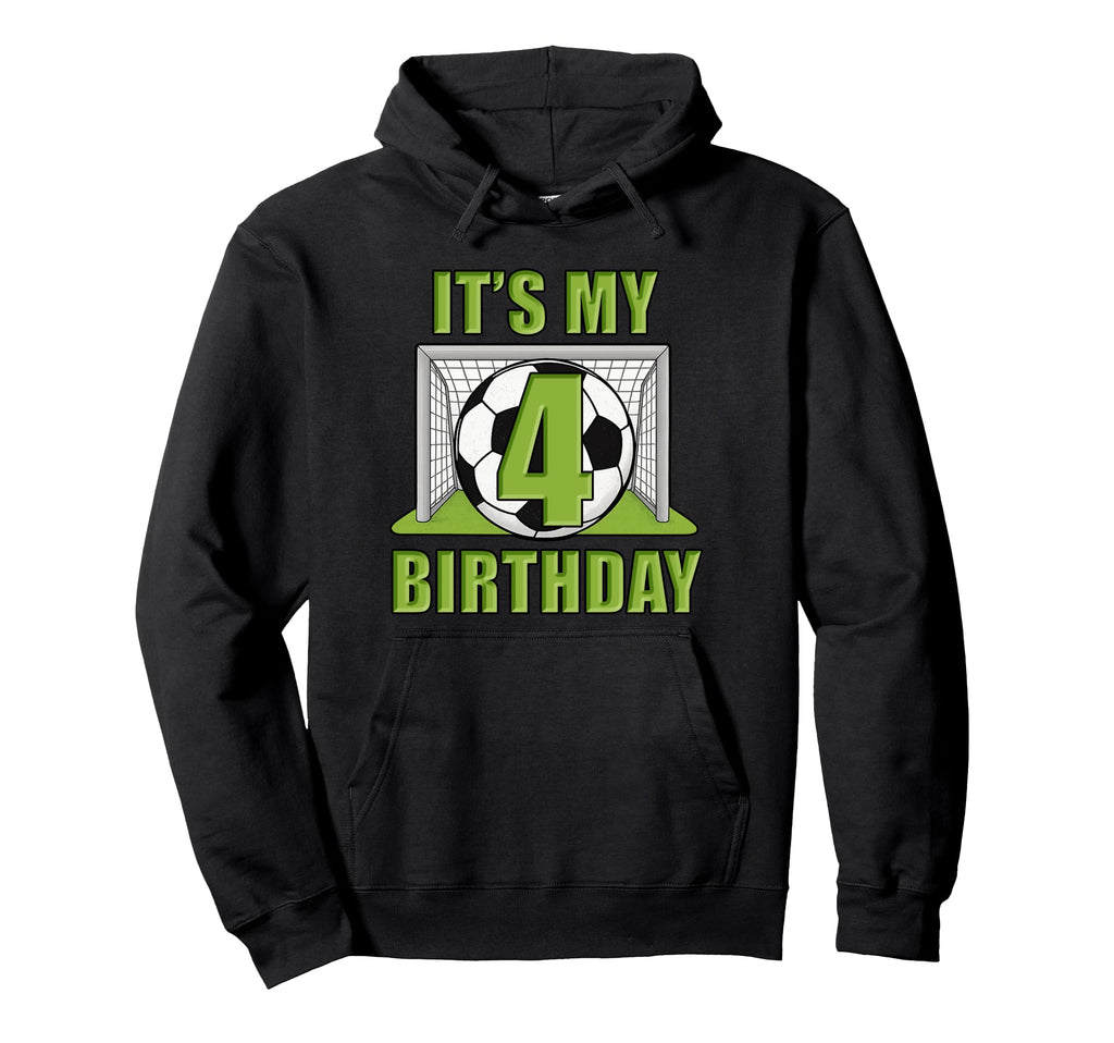 Happy Birthday Soccer Squad 4Th Birthday Hoodie - Unique Graphic Unisex - T-Shirt, Sweatshirt, Hoodie