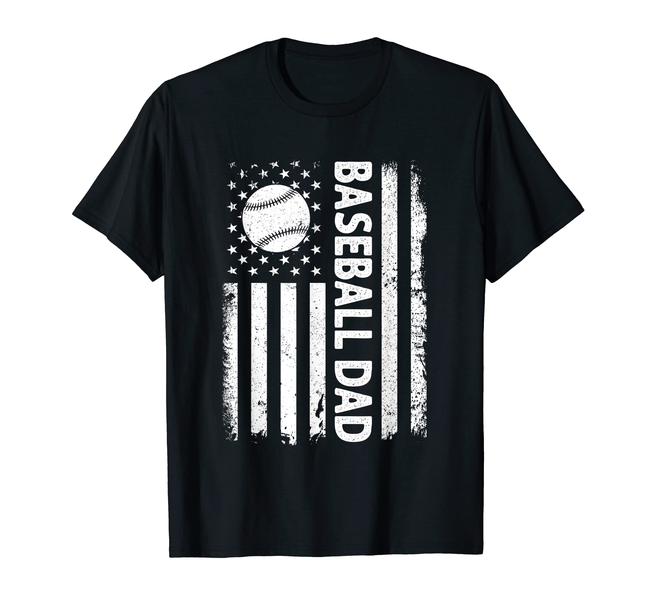 Baseball Dad Usa Flag Fathers Day T-Shirt - Casual Everyday Wear Men Women - T-Shirt, Sweatshirt, Hoodie