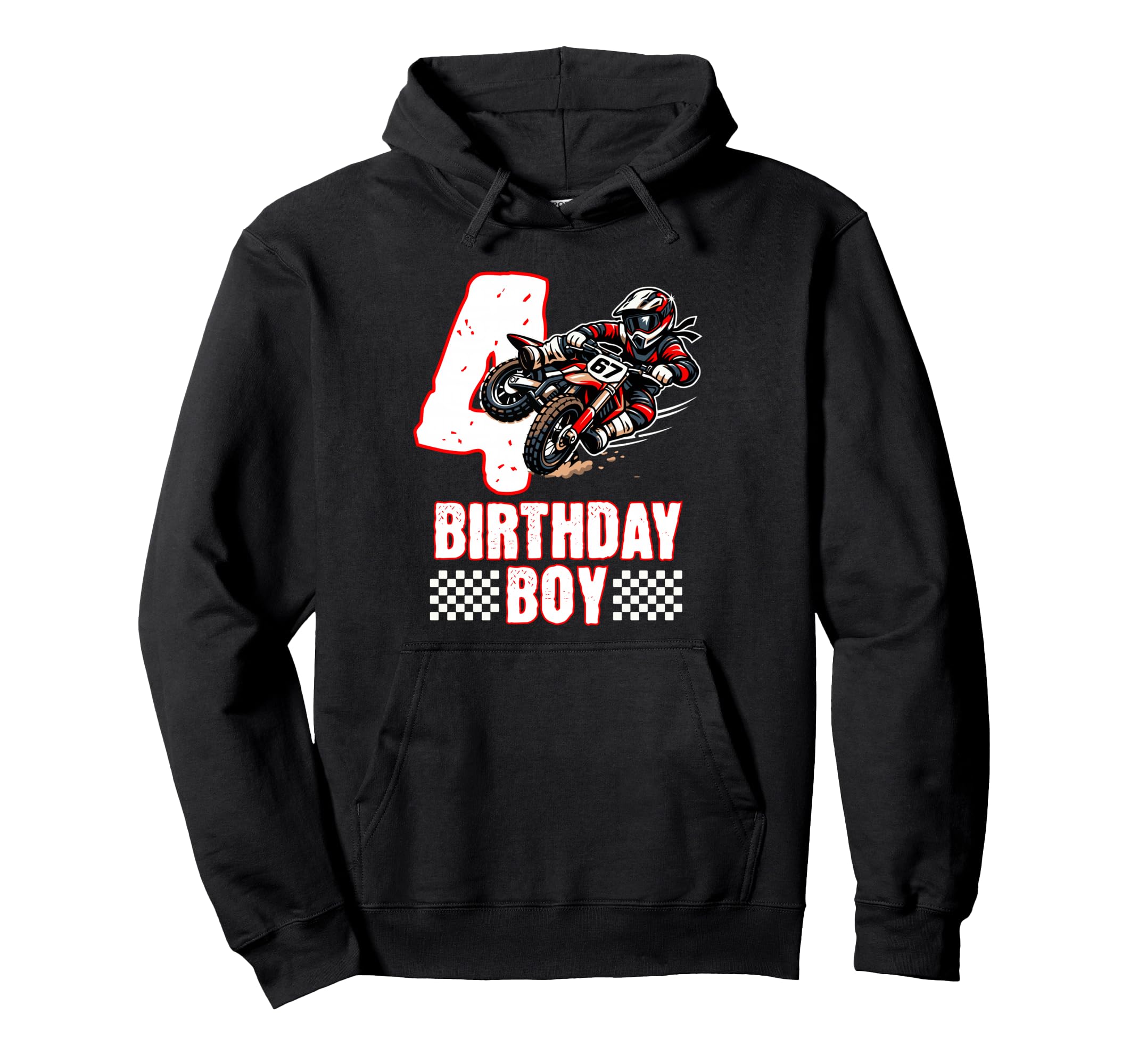 Motocross Birthday Dirt Bike 4Th Hoodie - Custom Art Print Men Women - T-Shirt, Sweatshirt, Hoodie