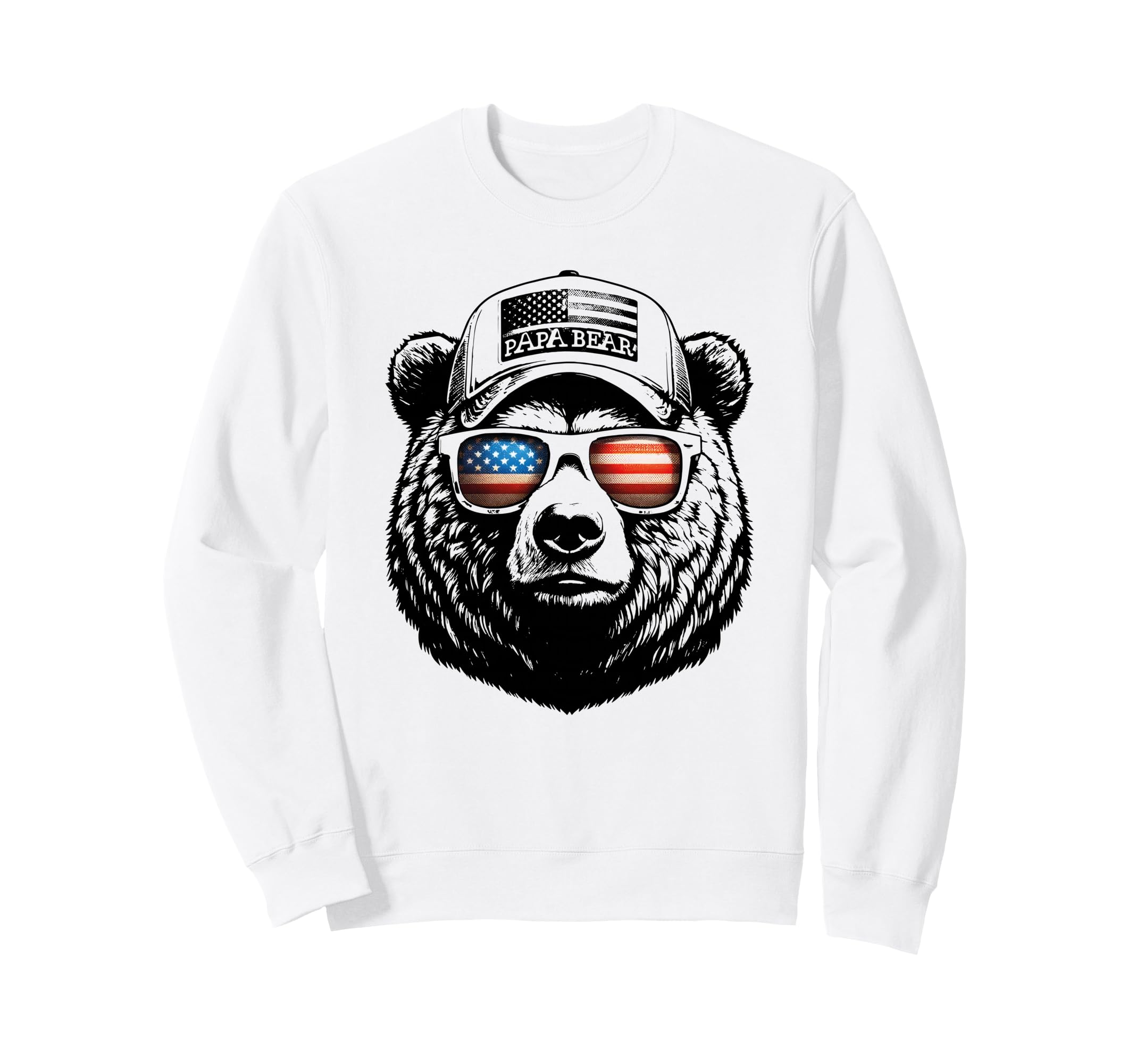 Papa Bear Face Sunglases 4Th July Sweatshirt - Fun Novelty Design Unisex - T-Shirt, Sweatshirt, Hoodie