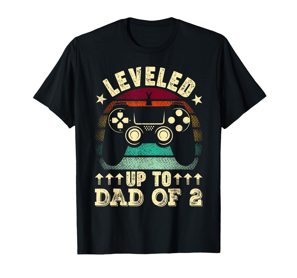 Leveled Up To Dad 2 Fathers Day New Dad T-Shirt - Trendy Graphic Men Women - T-Shirt, Sweatshirt, Hoodie