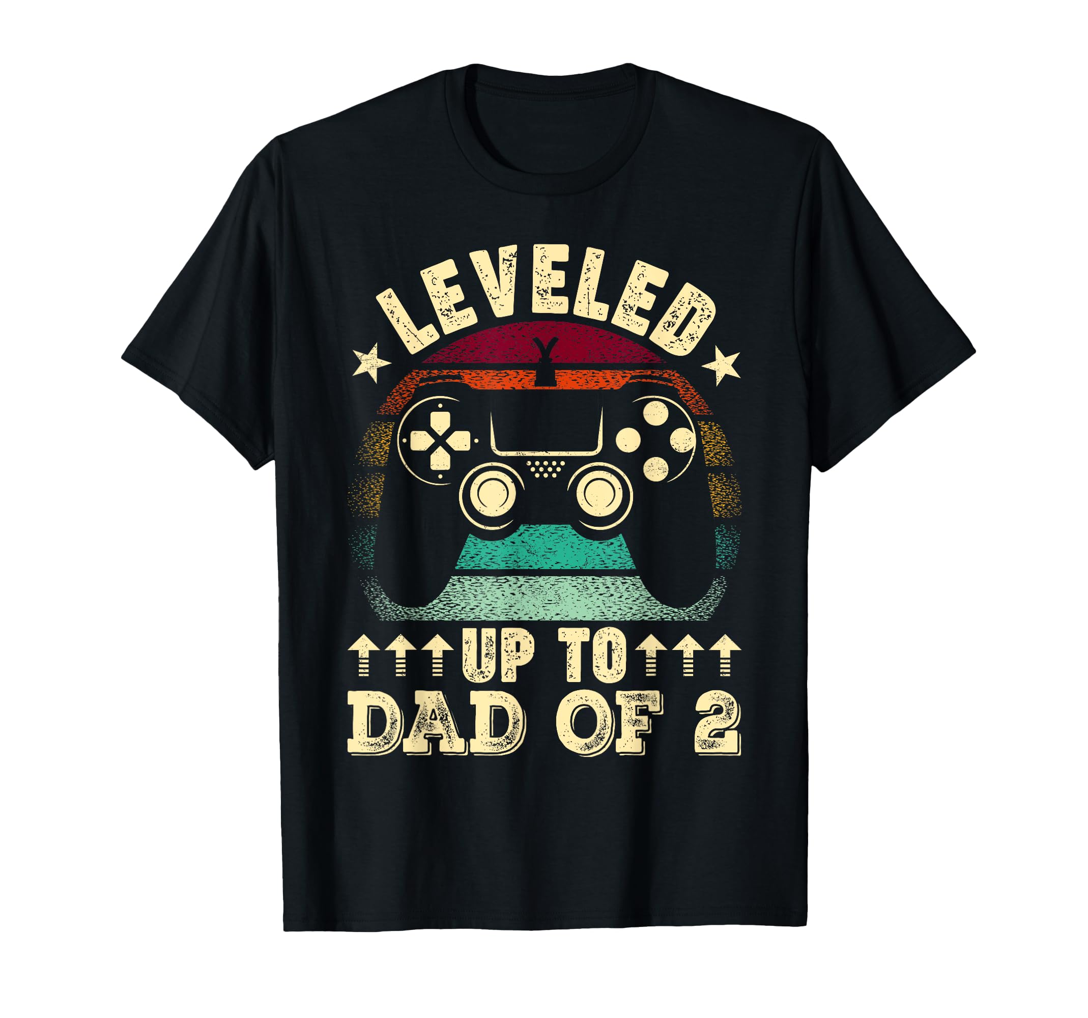Leveled Up To Dad 2 Fathers Day New Dad T-Shirt - Trendy Graphic Men Women - T-Shirt, Sweatshirt, Hoodie