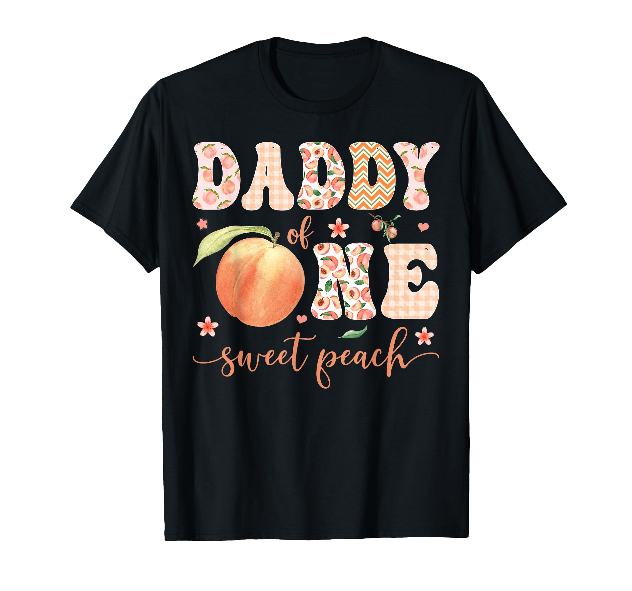 Daddy One Sweet Peach 1St Birthday Party T-Shirt - Custom Art Print Unisex - T-Shirt, Sweatshirt, Hoodie