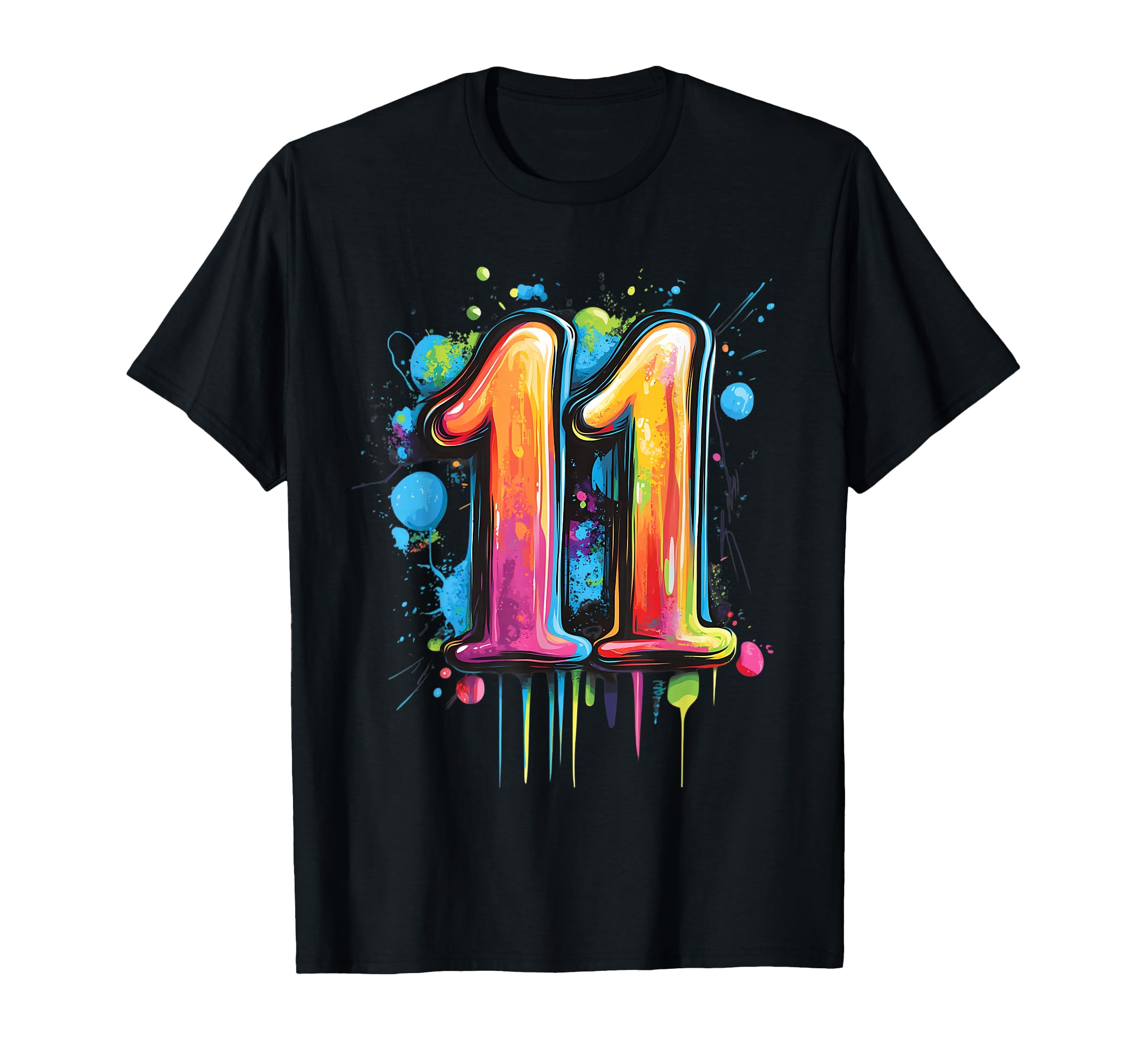 Number 11 11Th Birthday Eleven Year T-Shirt - Trendy Graphic for Adults - T-Shirt, Sweatshirt, Hoodie